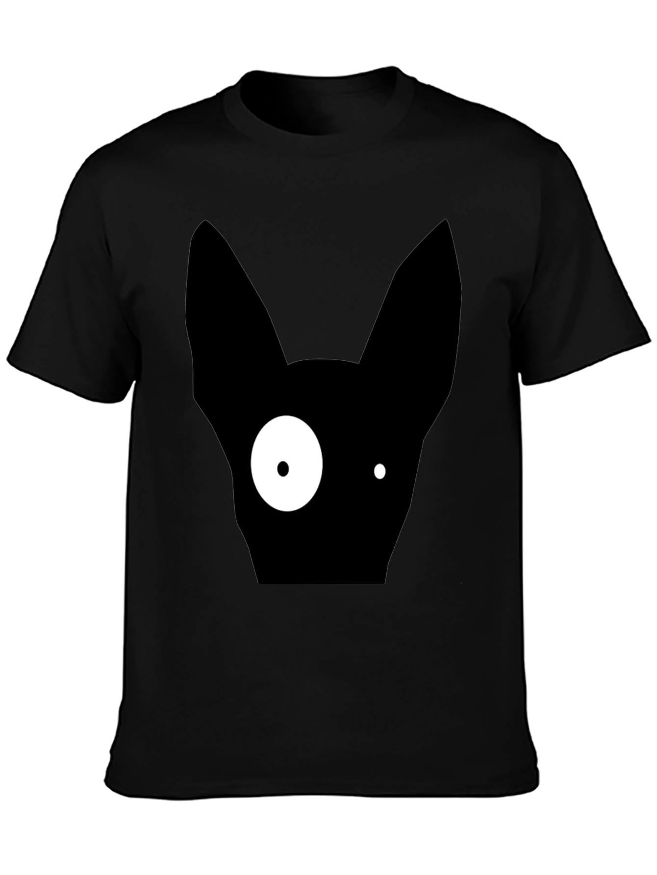 Abstract One-Eyed Cat Graphic T-Shirt