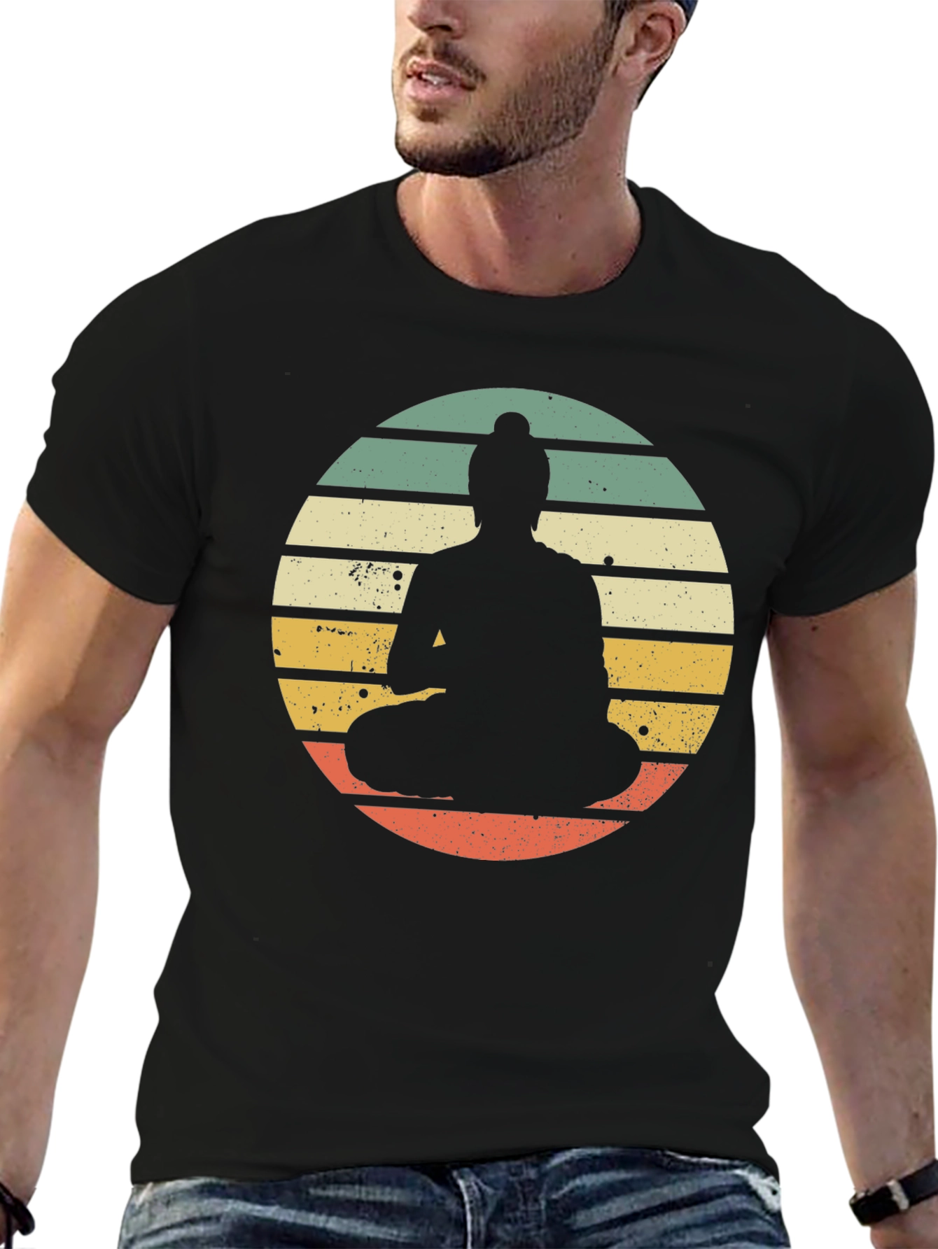 Retro Buddha Graphic Tee - Relaxed Fit