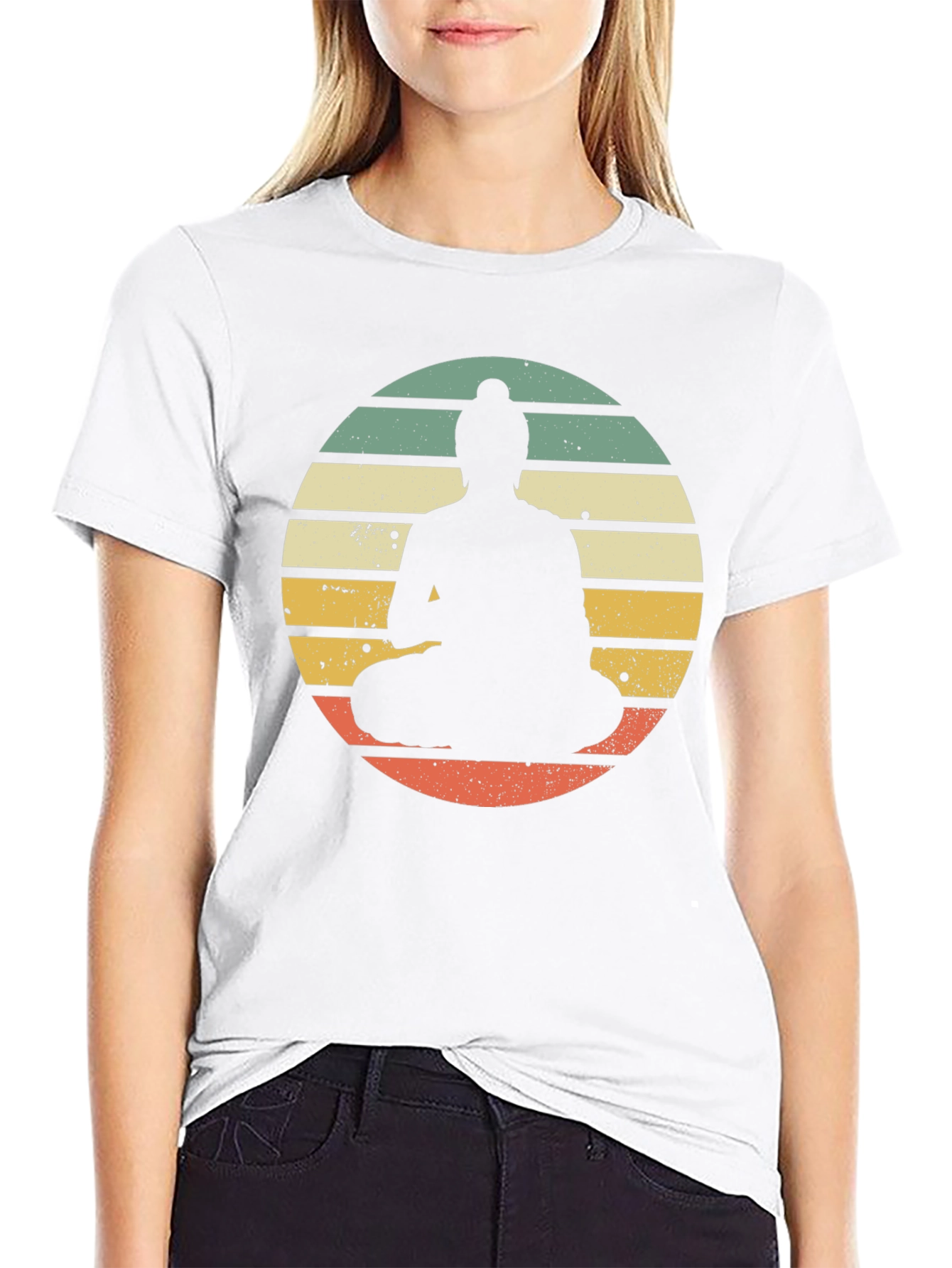 Retro Buddha Graphic Tee - Relaxed Fit