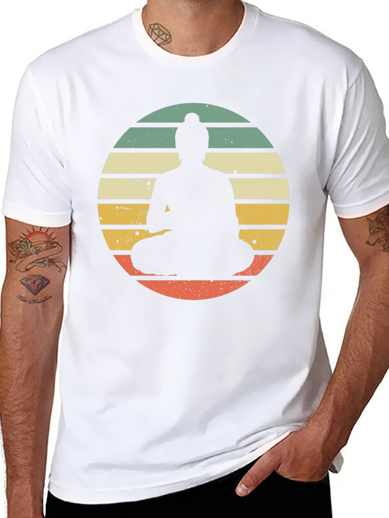 Retro Buddha Graphic Tee - Relaxed Fit