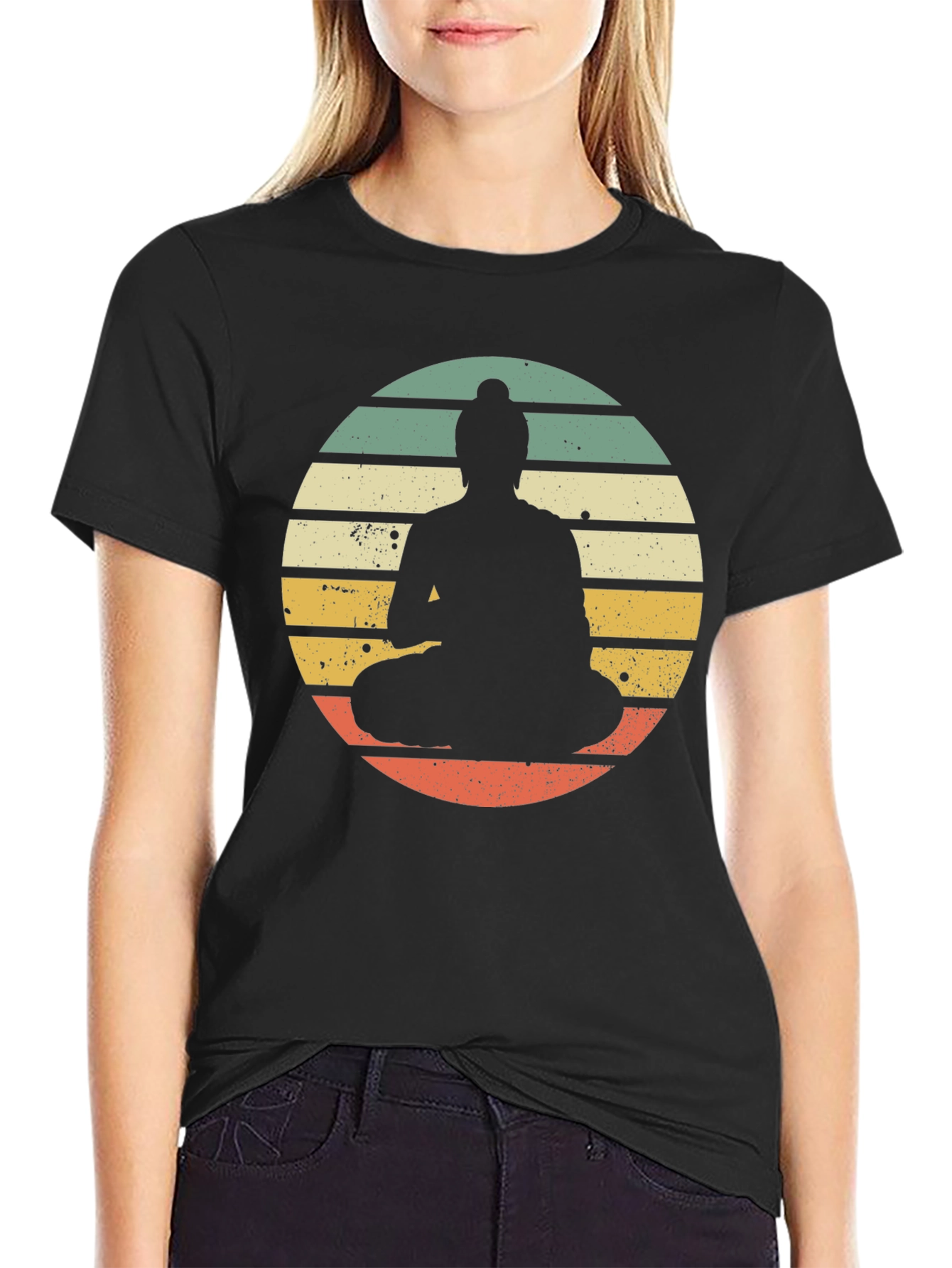Retro Buddha Graphic Tee - Relaxed Fit