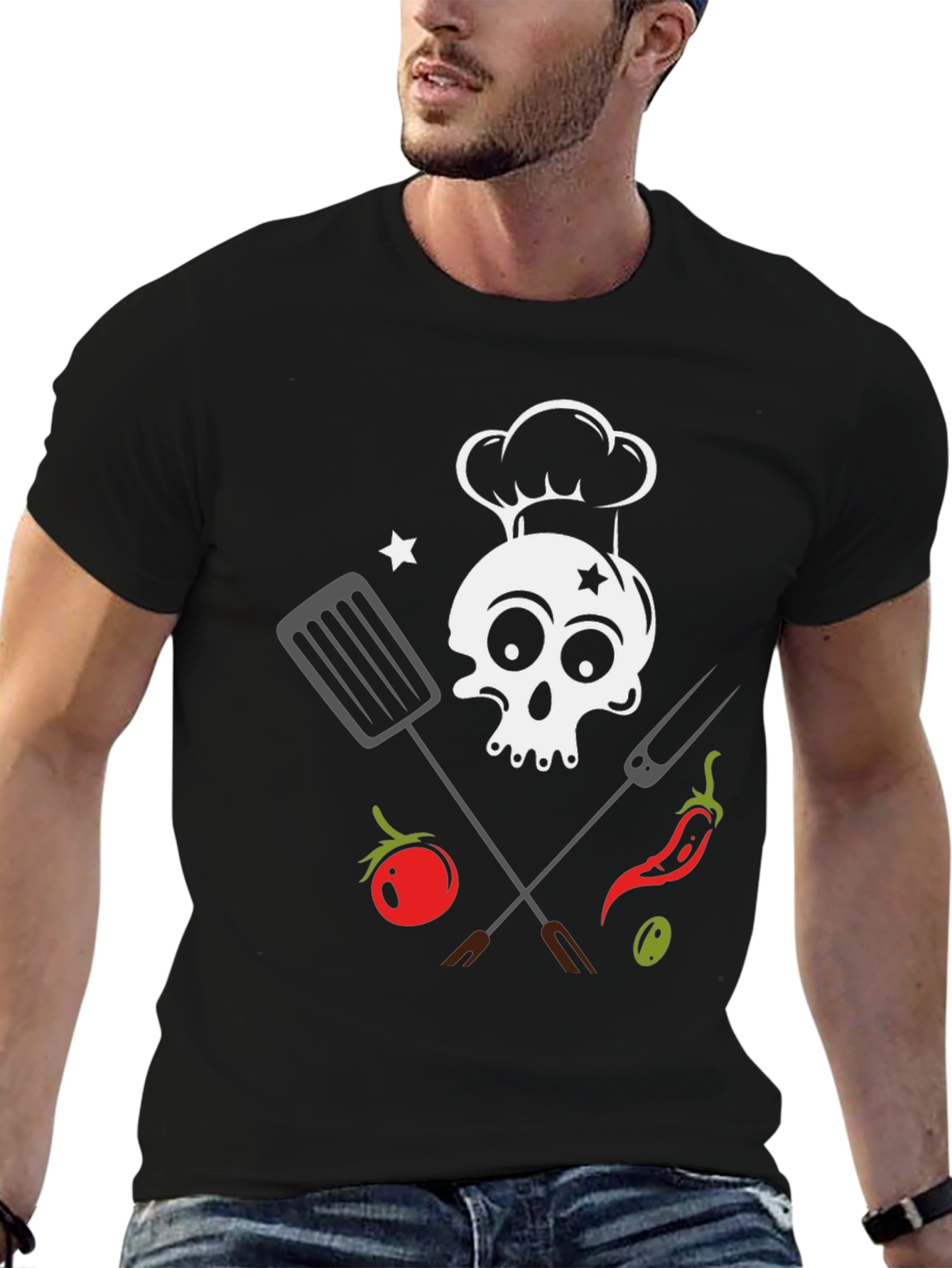Skull Chef BBQ T-Shirt - Grill Master