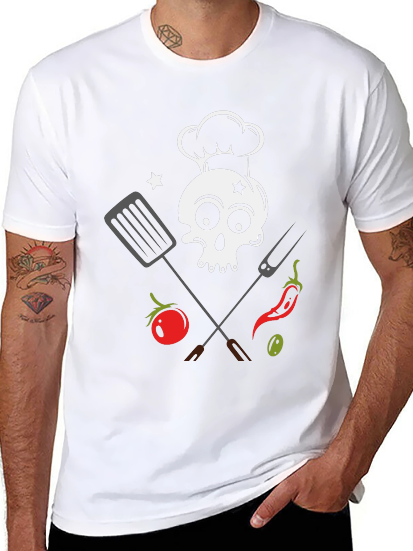 Skull Chef BBQ T-Shirt - Grill Master