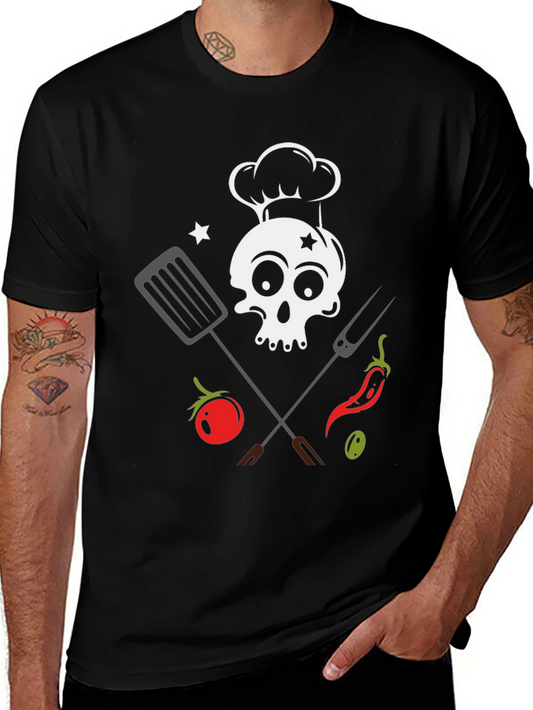 Skull Chef BBQ T-Shirt - Grill Master