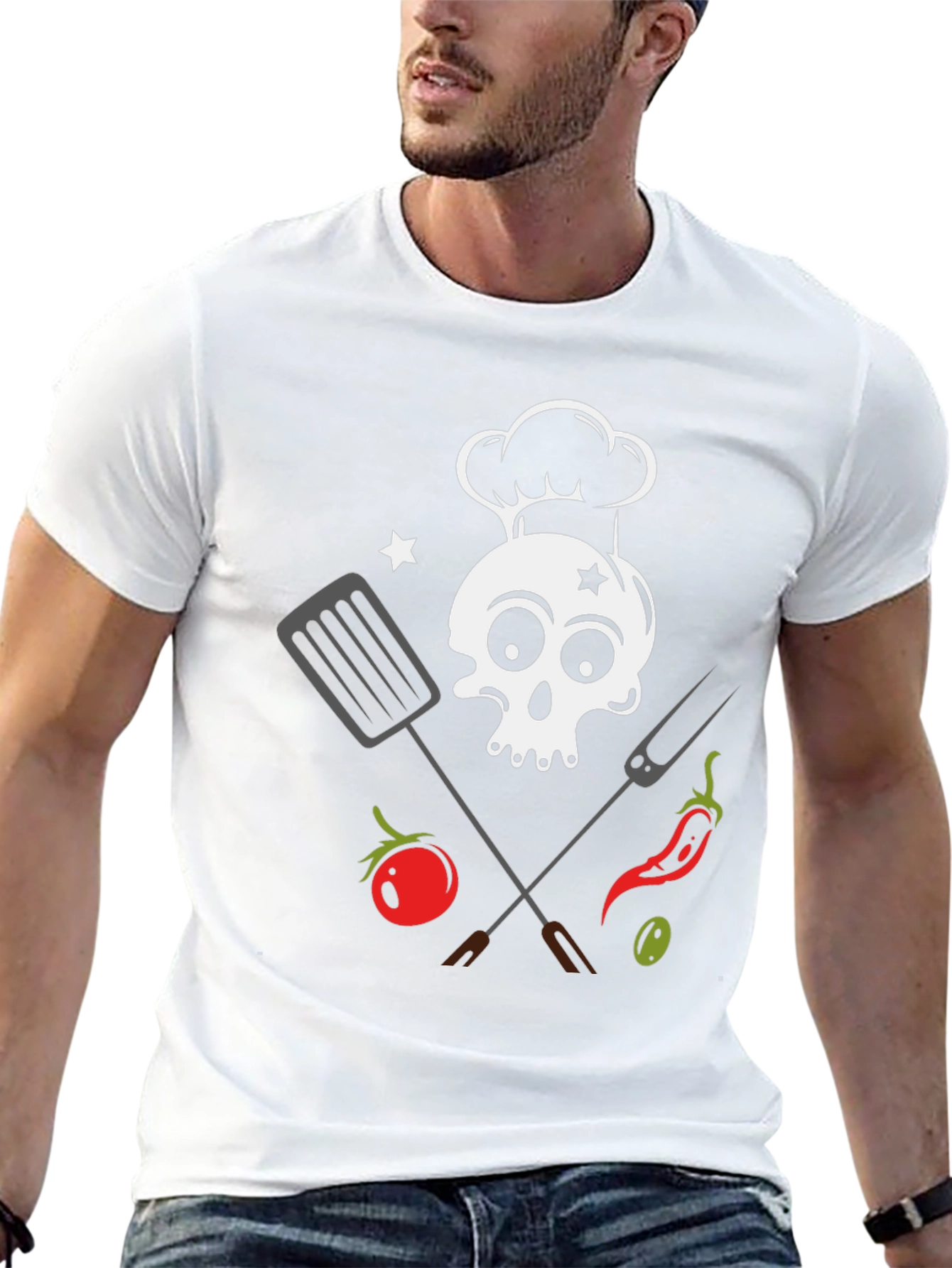 Skull Chef BBQ T-Shirt - Grill Master