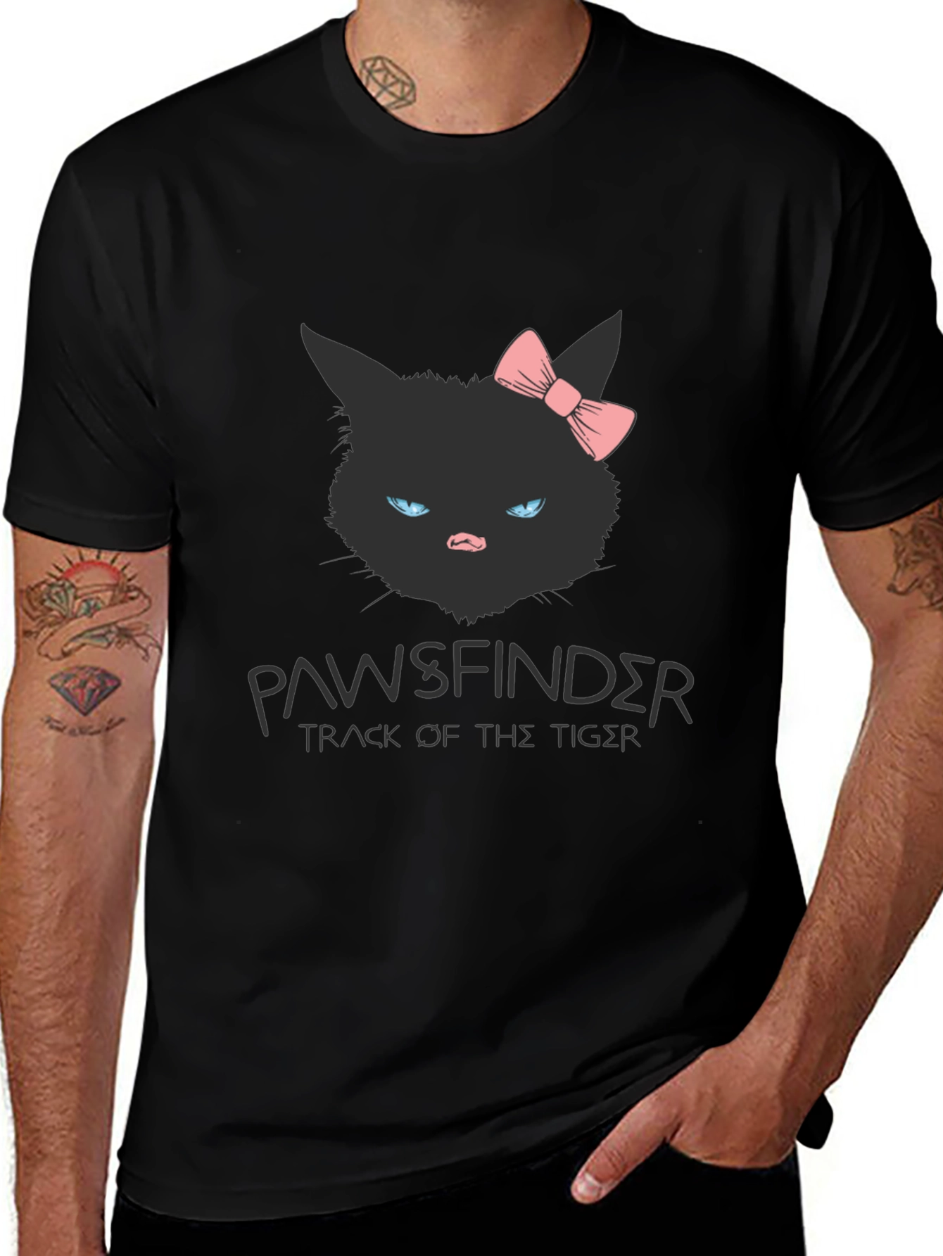 Pawsfinder Black Cat Graphic T-Shirt