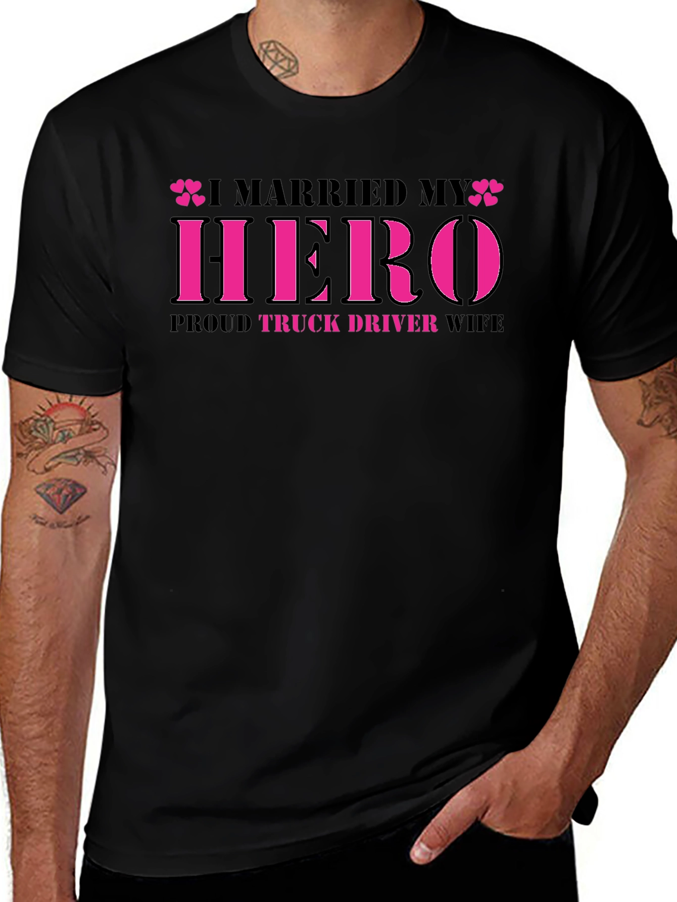 I Married My Hero Truck Driver Wife Tee