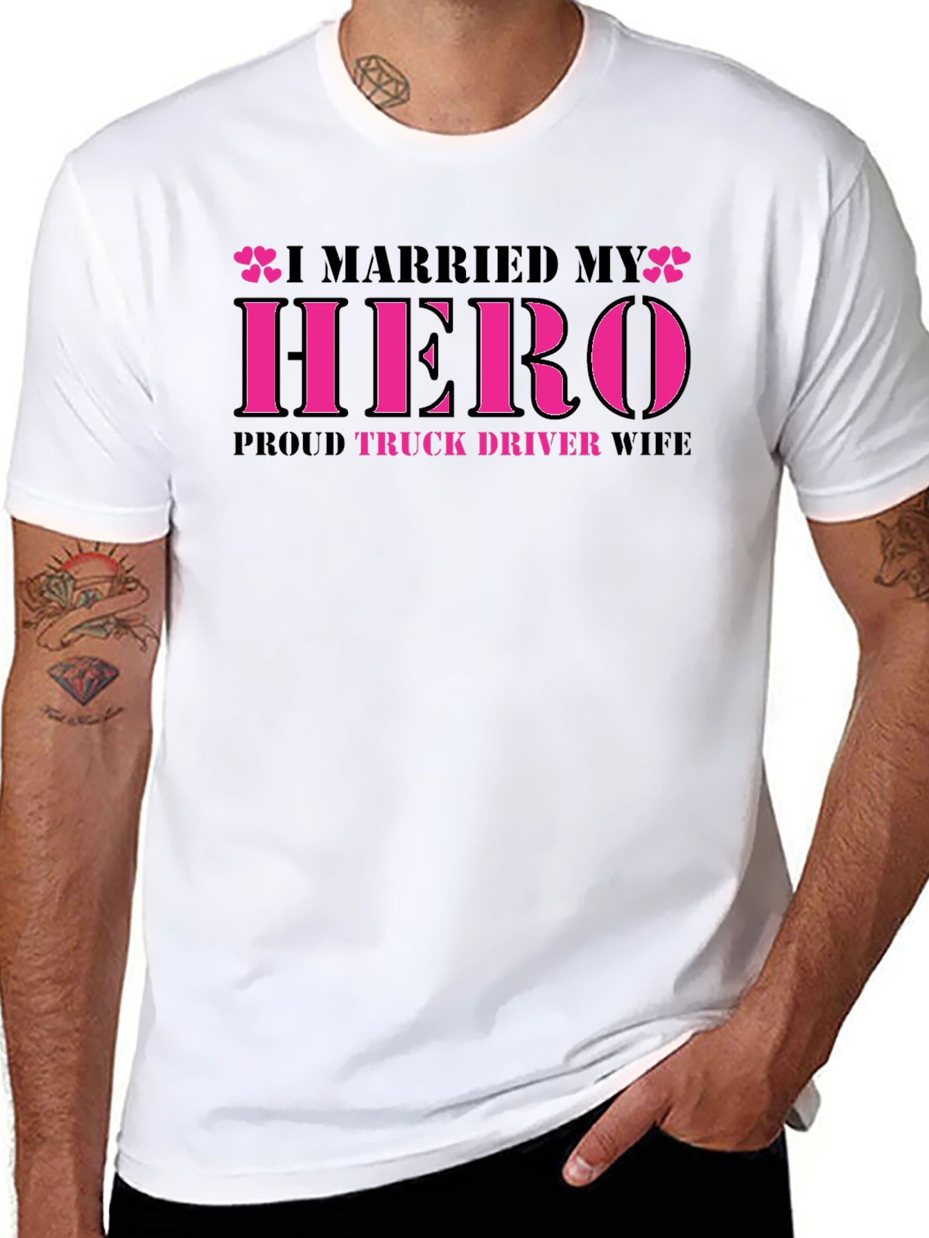 I Married My Hero Truck Driver Wife Tee