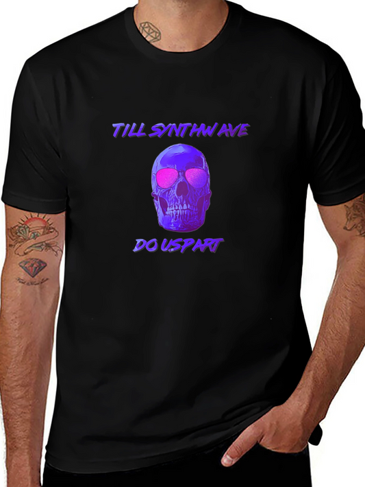 Synthwave Skull T-Shirt - Till Synthwave Do Us Part