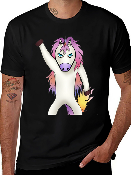 Angry Unicorn T-Shirt - Black Cotton Tee