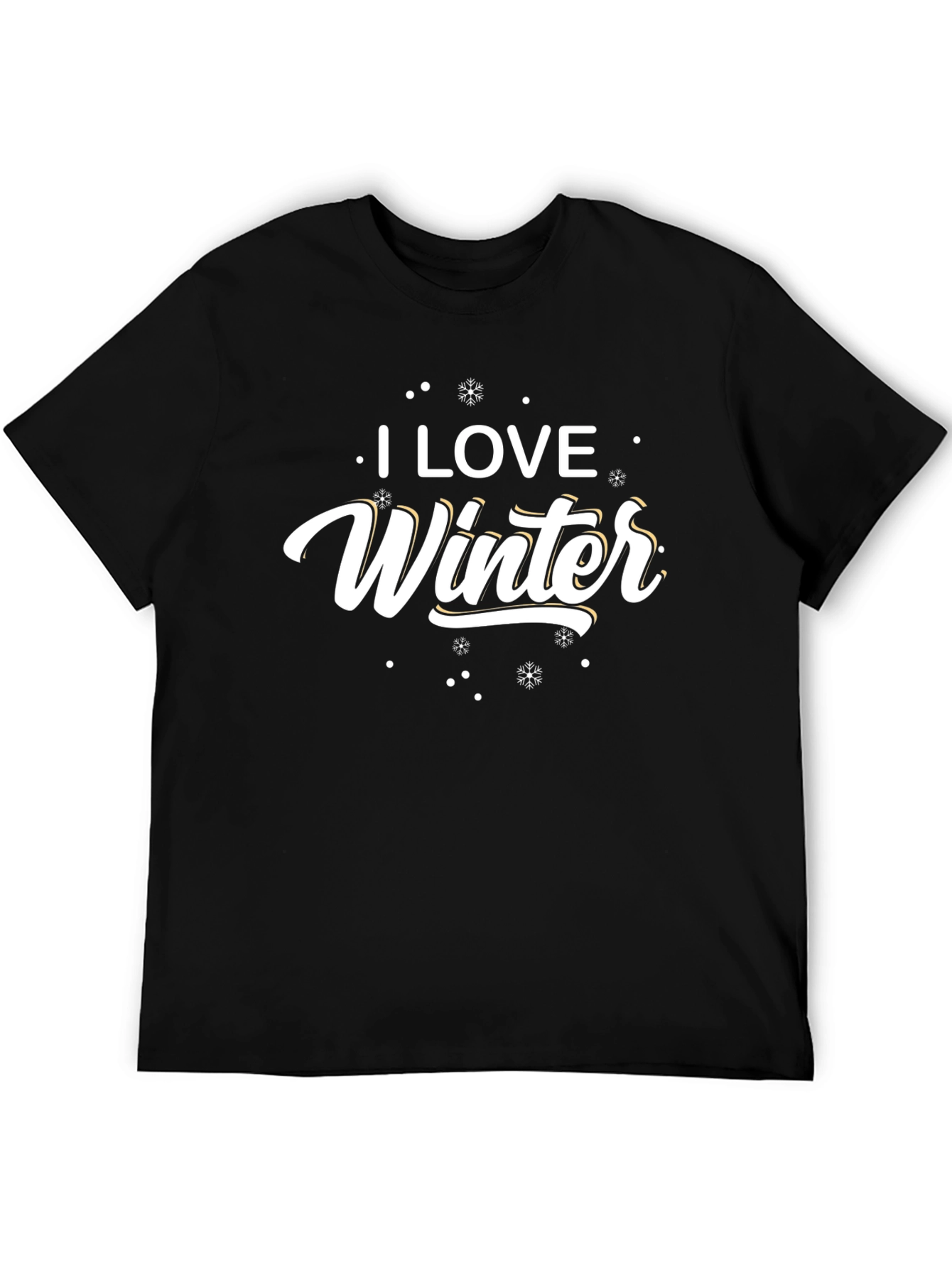 I Love Winter Black Graphic T-Shirt