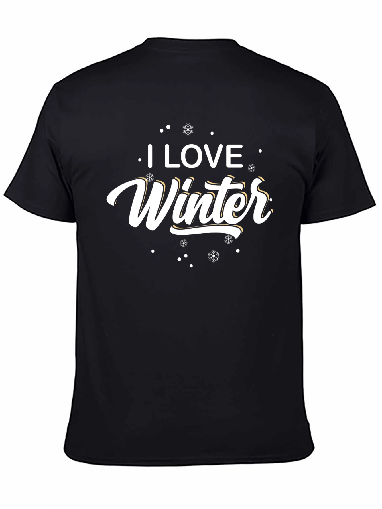 I Love Winter Black Graphic T-Shirt