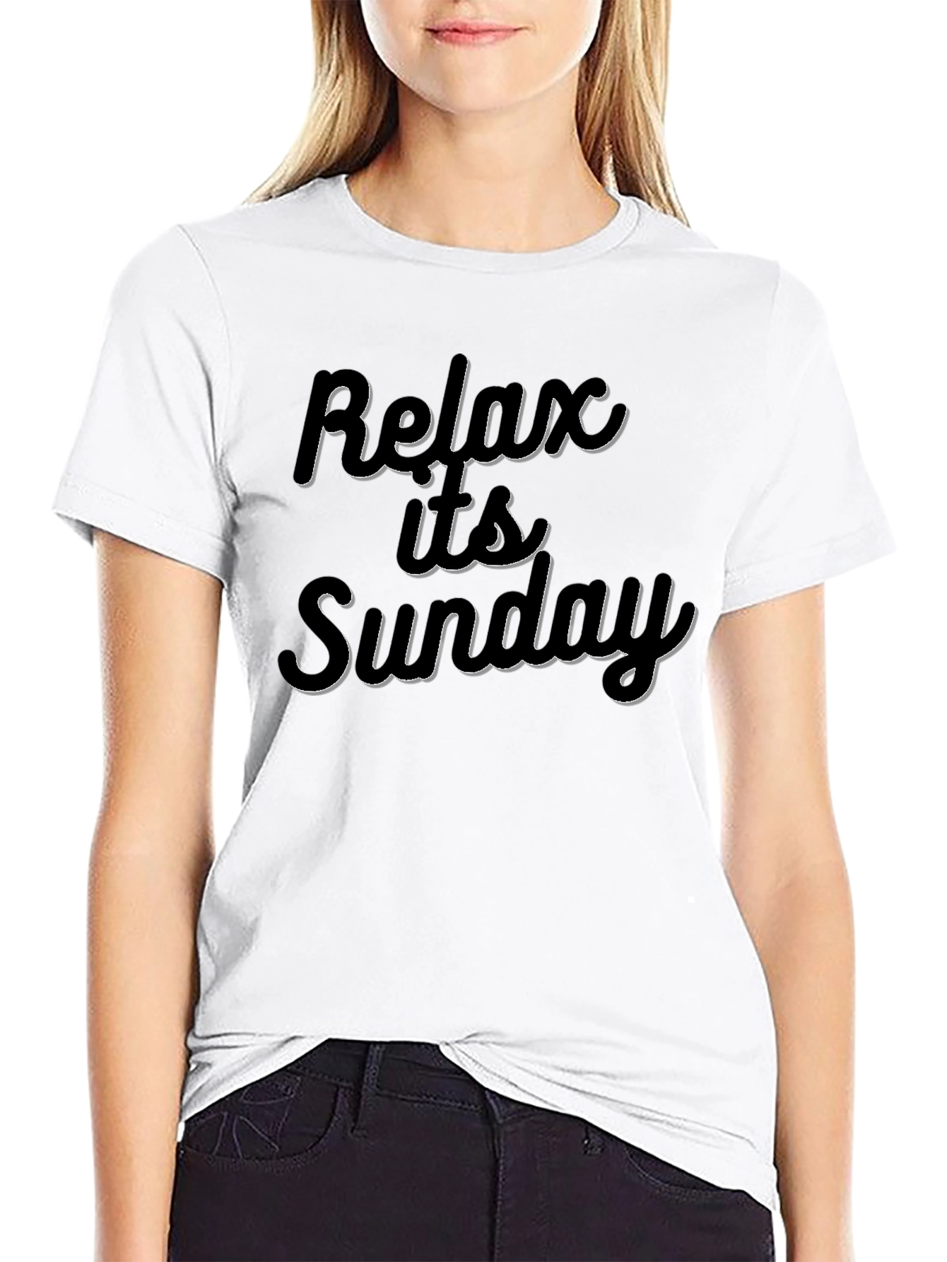 Relax Its Sunday Black Graphic Tee