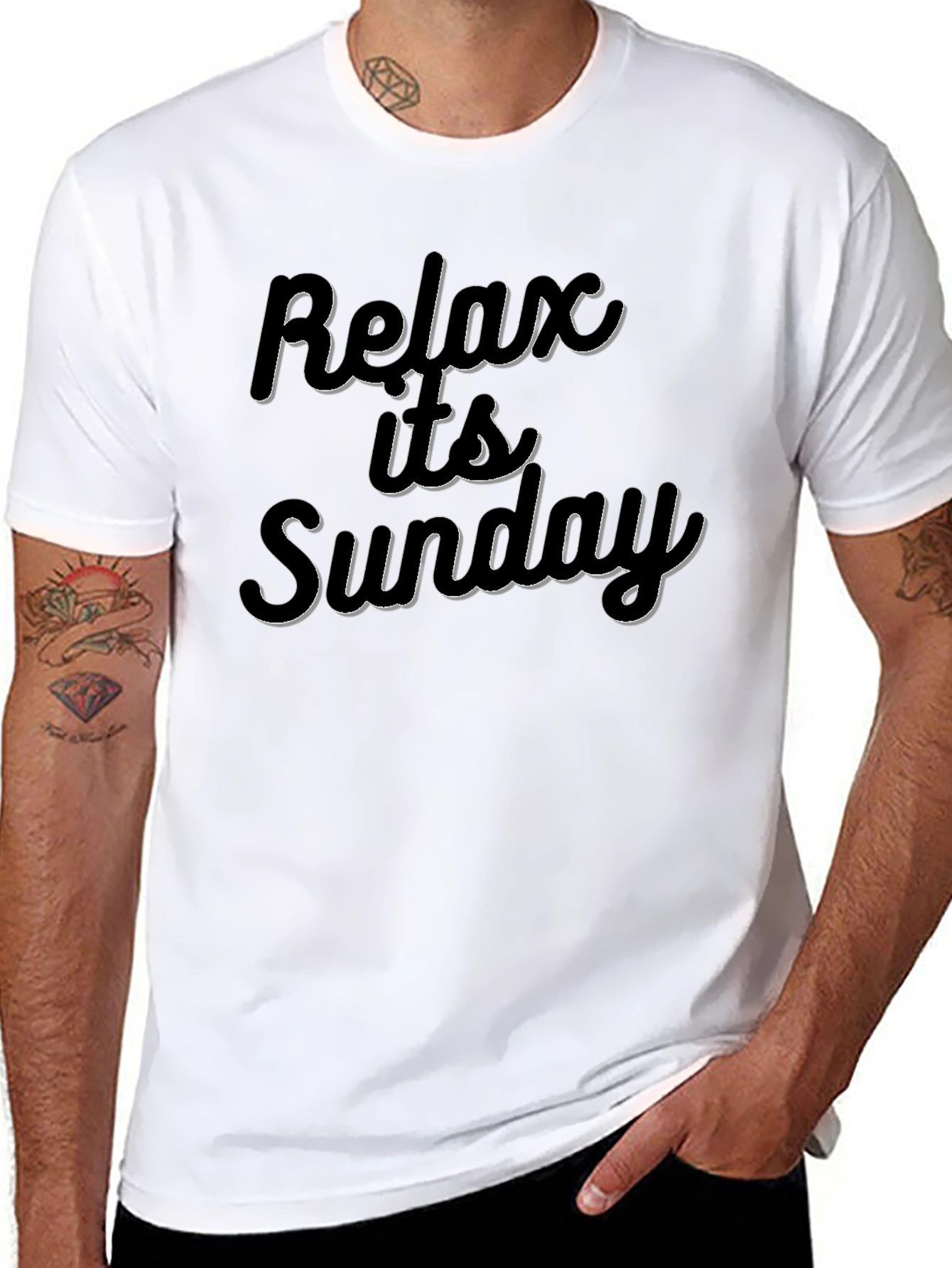 Relax Its Sunday Black Graphic Tee