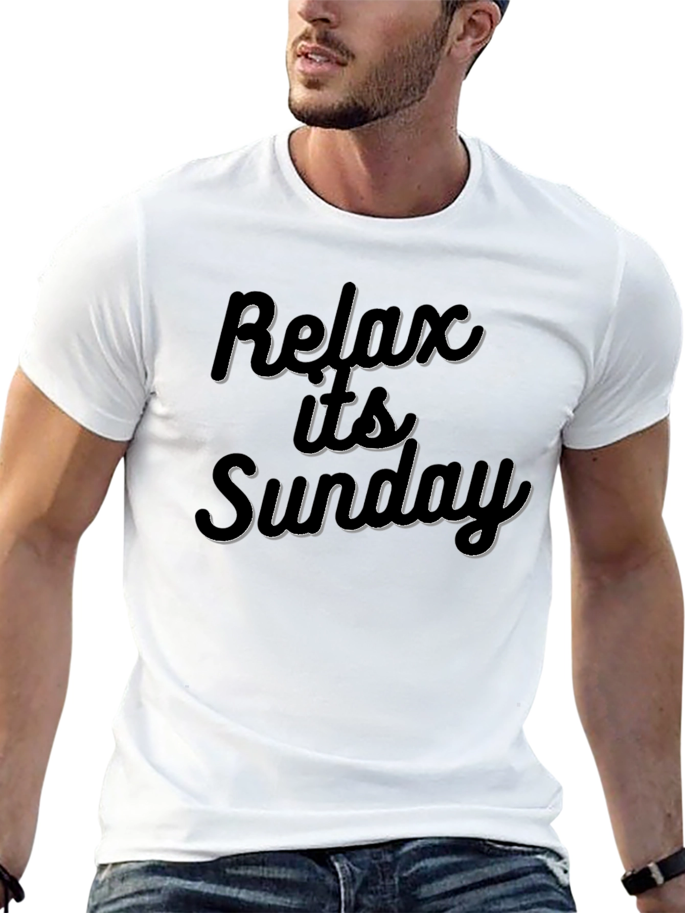 Relax Its Sunday Black Graphic Tee