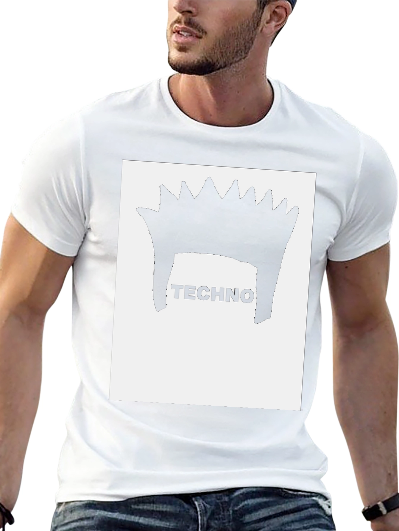 Techno Hair Graphic Tee - Black Cotton T-Shirt