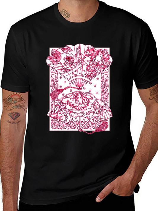 Artistic Graphic Print Crew Neck T-Shirt