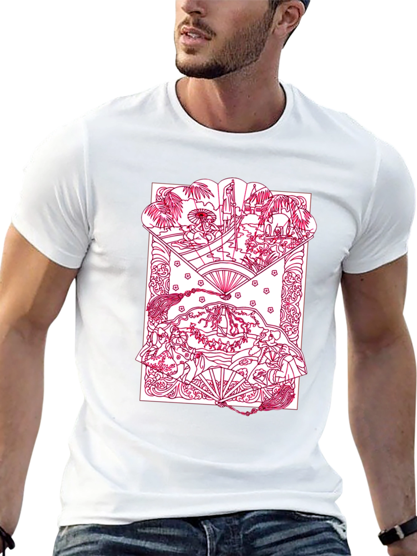Artistic Graphic Print Crew Neck T-Shirt