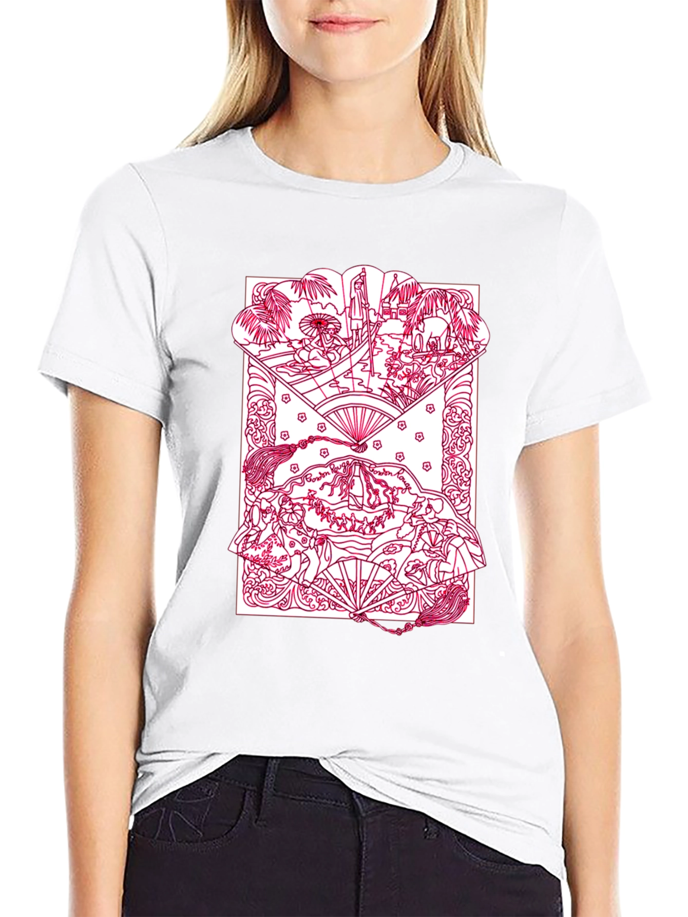 Artistic Graphic Print Crew Neck T-Shirt
