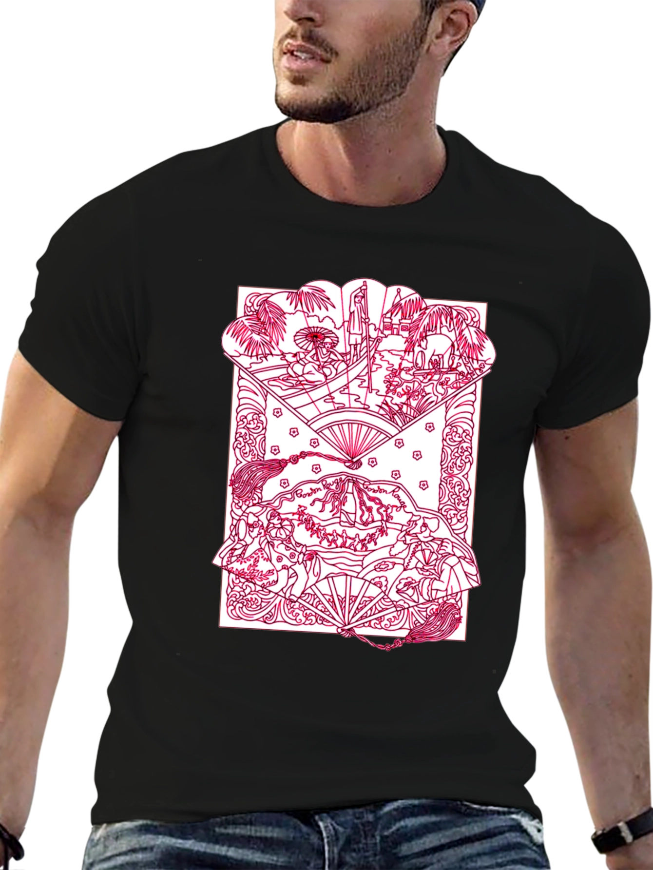 Artistic Graphic Print Crew Neck T-Shirt