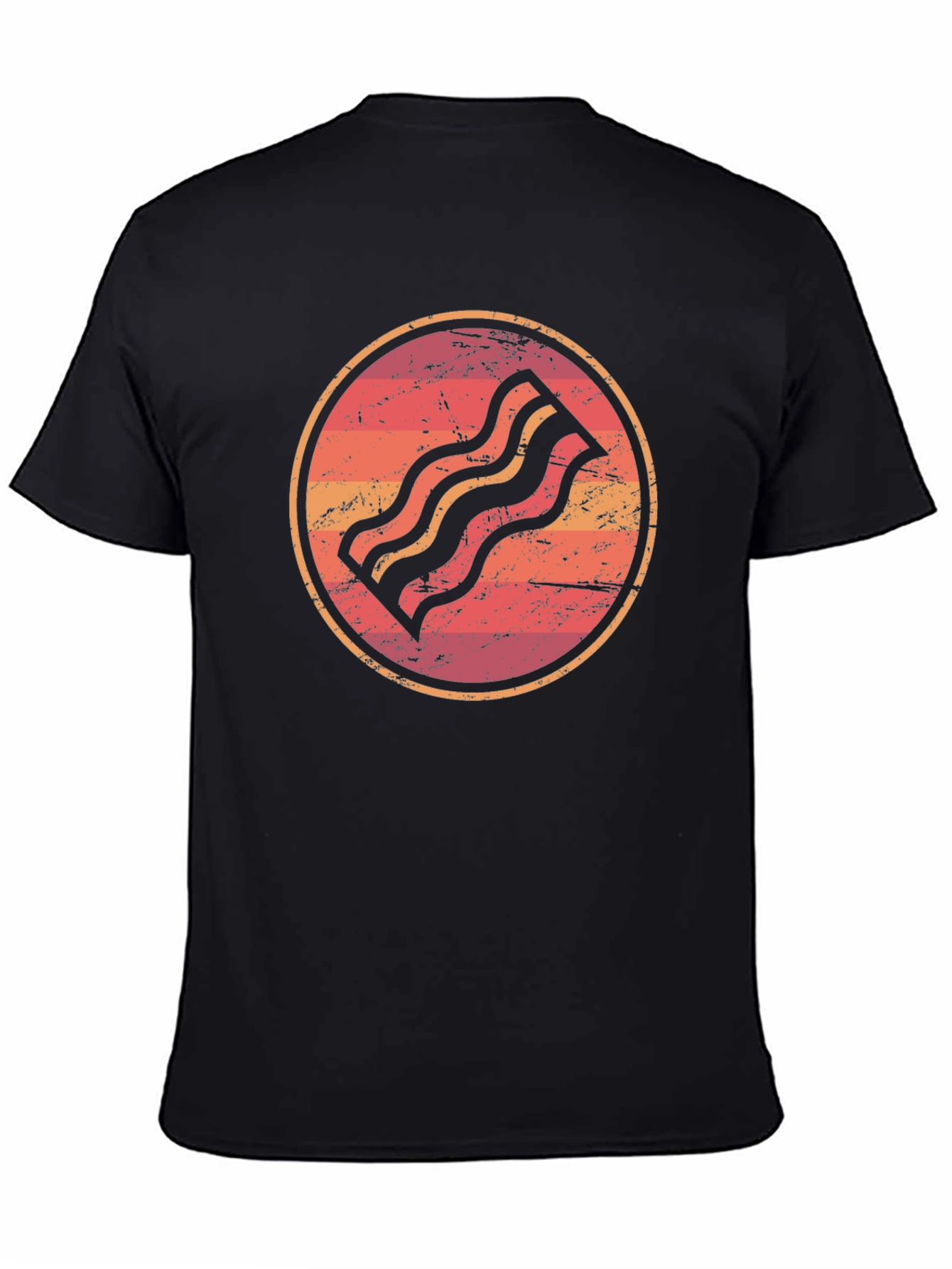 Retro Bacon Graphic Tee - Black Unisex T-Shirt