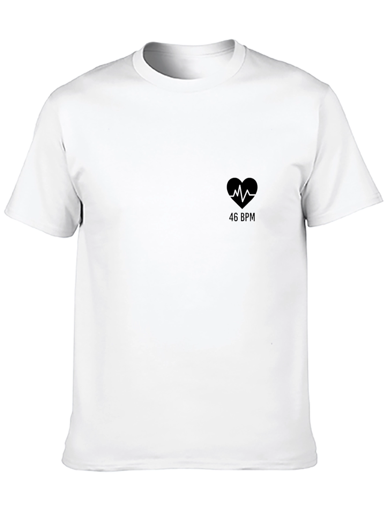 Heartbeat 46 BPM Graphic Tee - Black Cotton T-Shirt