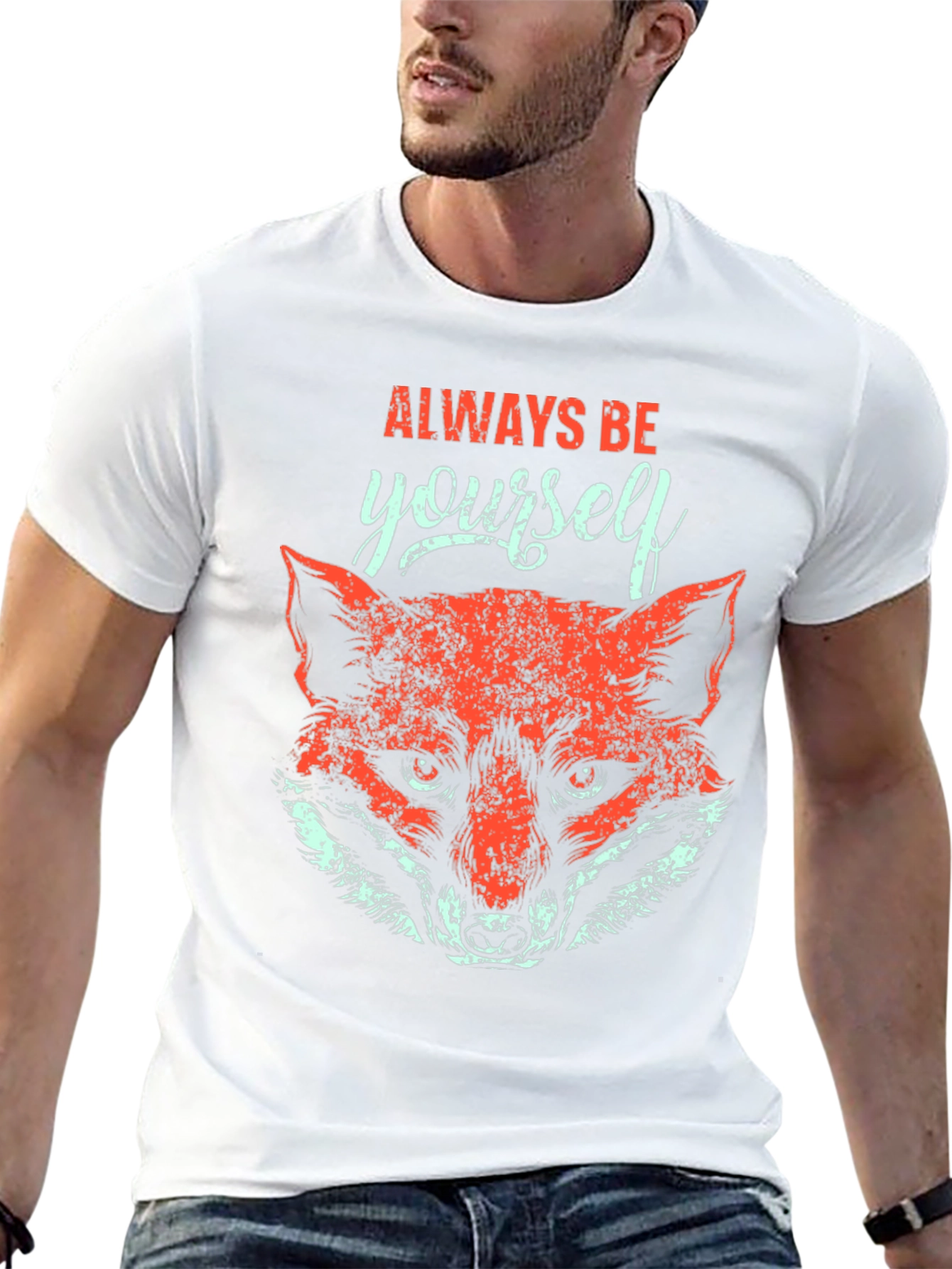 Always Be Yourself Fox Graphic Tee - Black