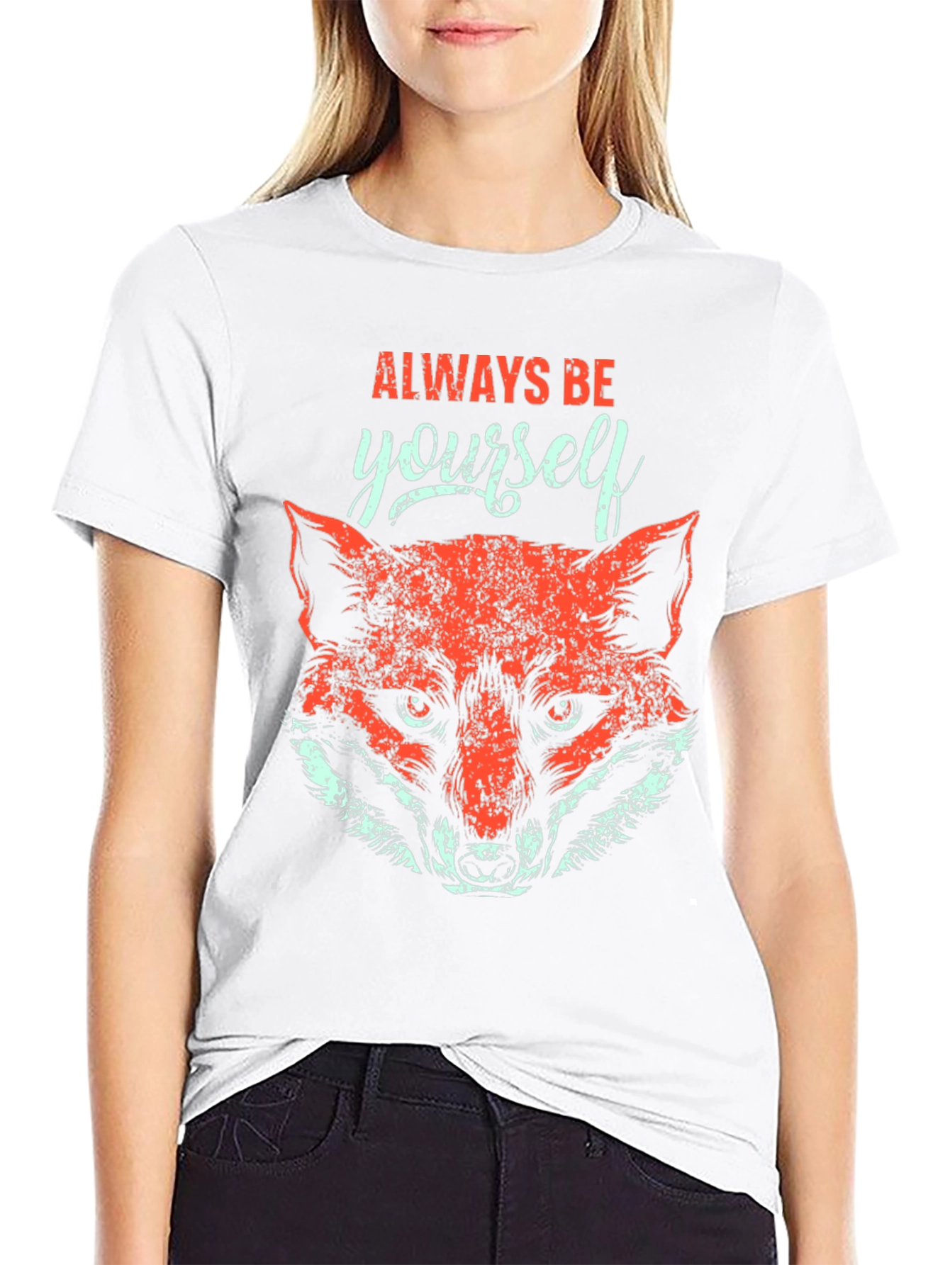 Always Be Yourself Fox Graphic Tee - Black