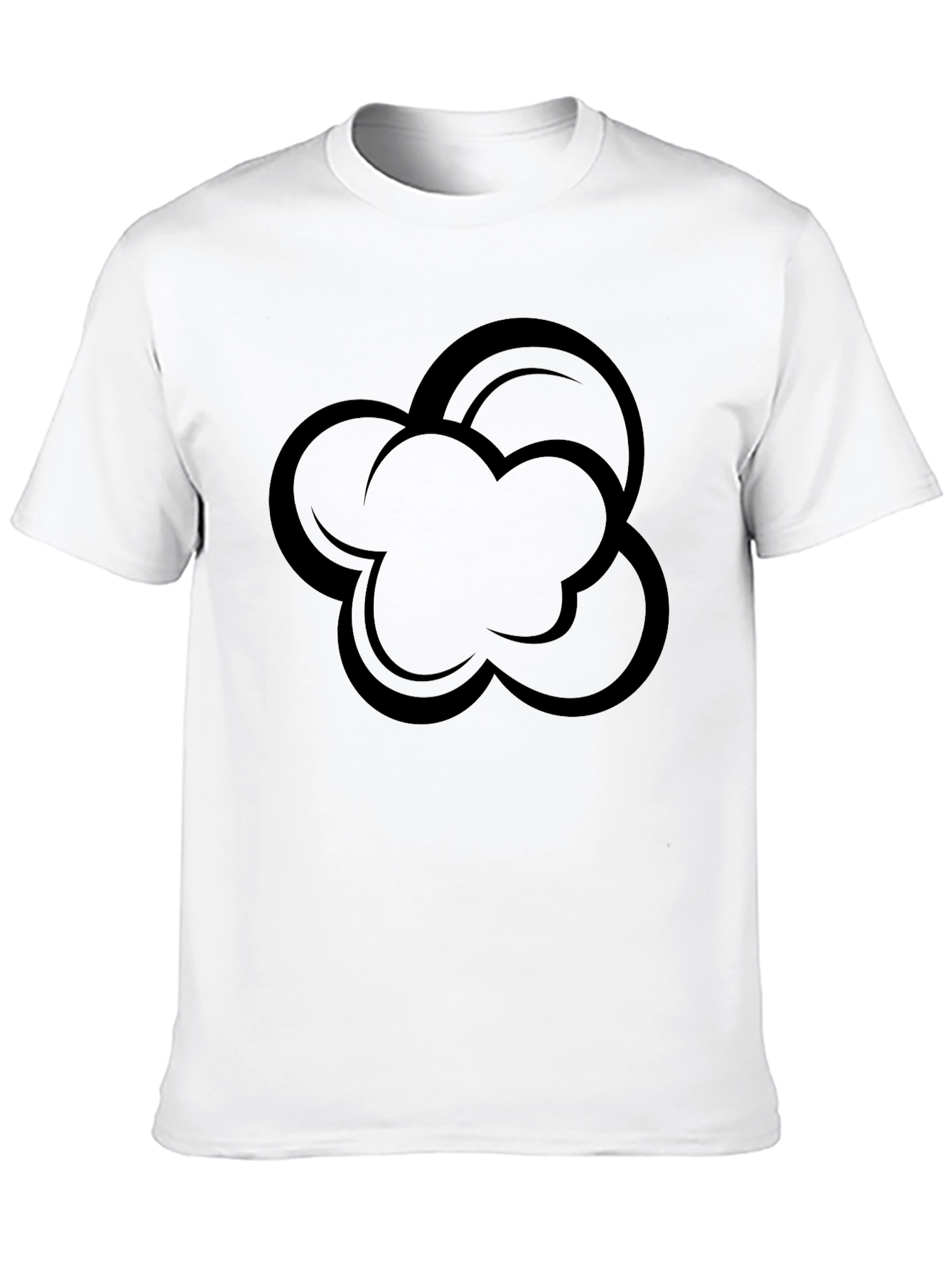Abstract Cloud Graphic Black T-Shirt