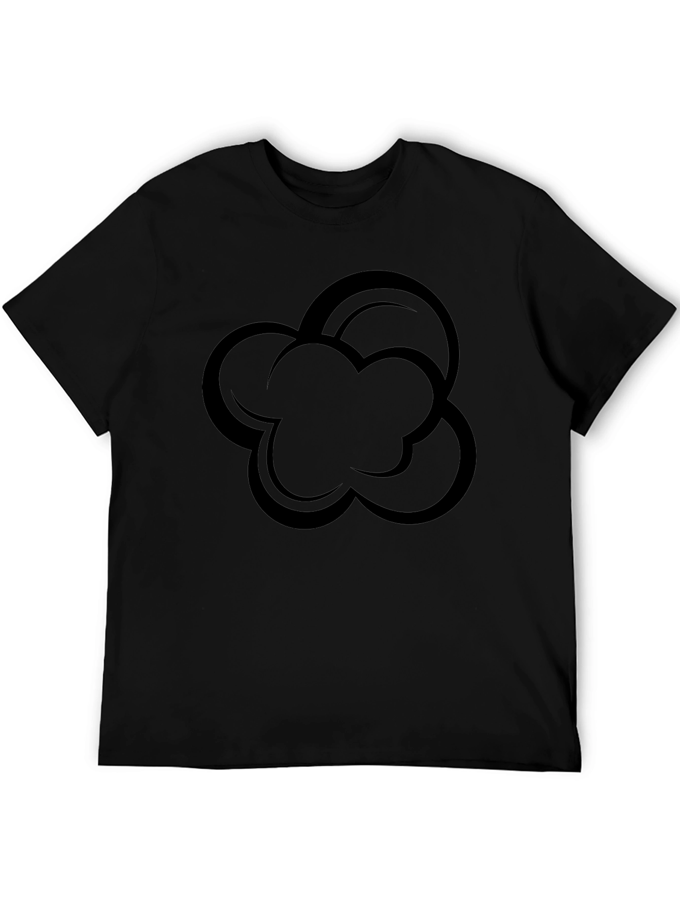 Abstract Cloud Graphic Black T-Shirt