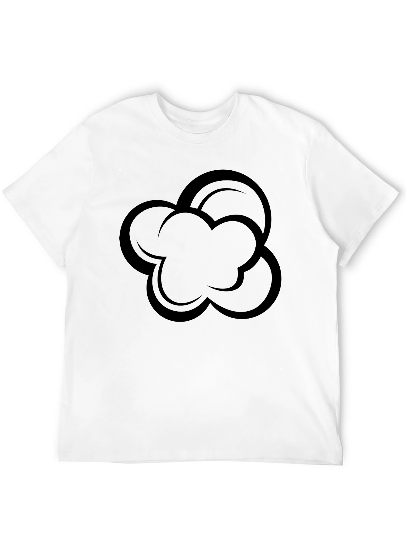 Abstract Cloud Graphic Black T-Shirt
