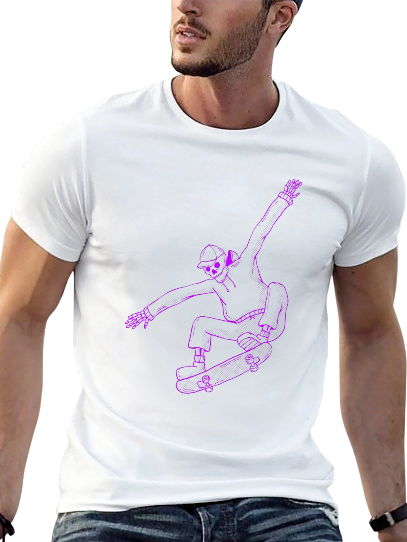 Skateboarding Skeleton Graphic Tee