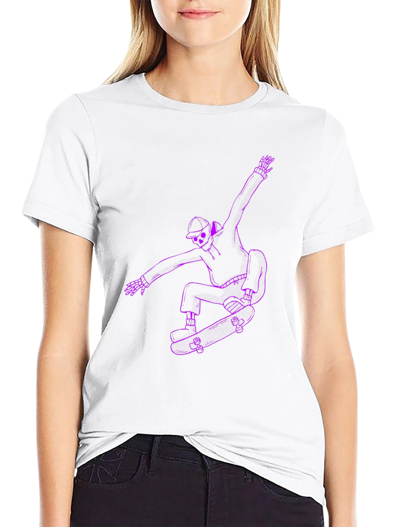Skateboarding Skeleton Graphic Tee
