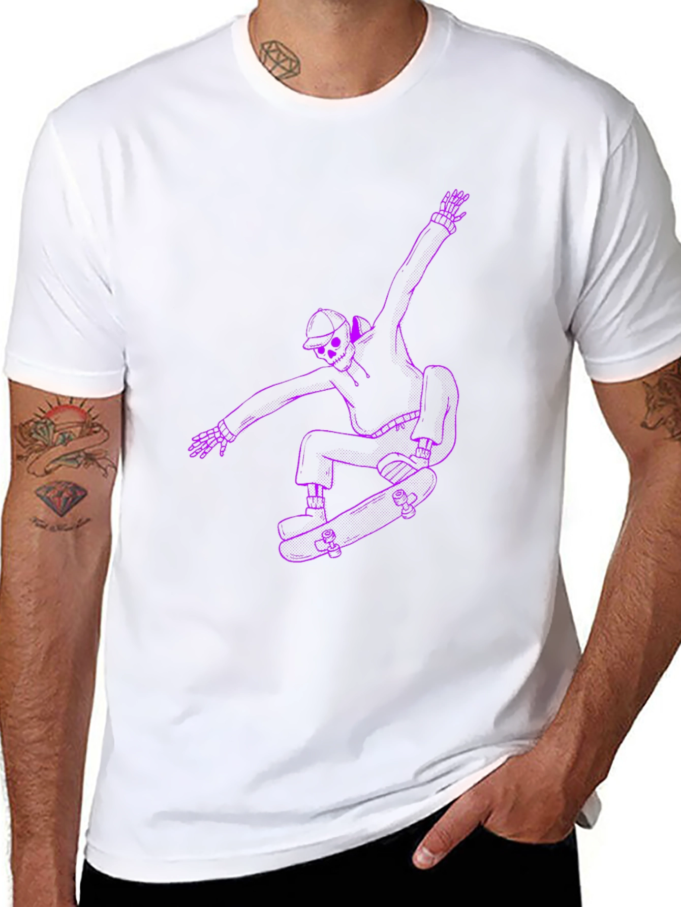 Skateboarding Skeleton Graphic Tee
