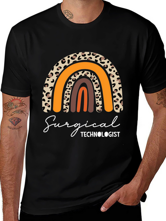 Surgical Technologist Leopard Rainbow Graphic Tee