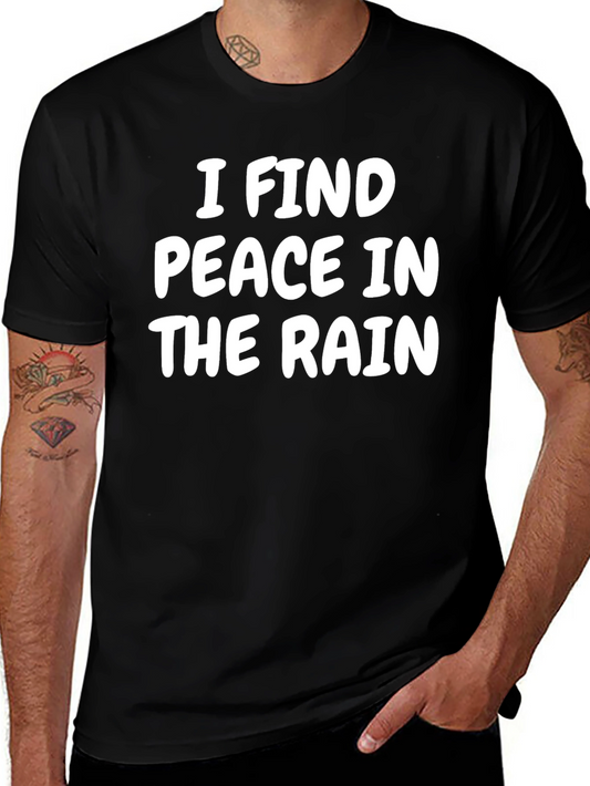 I Find Peace in the Rain Black Graphic Tee