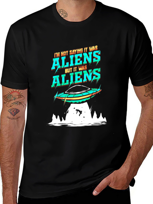 Aliens Graphic T-Shirt UFO Abduction Tee