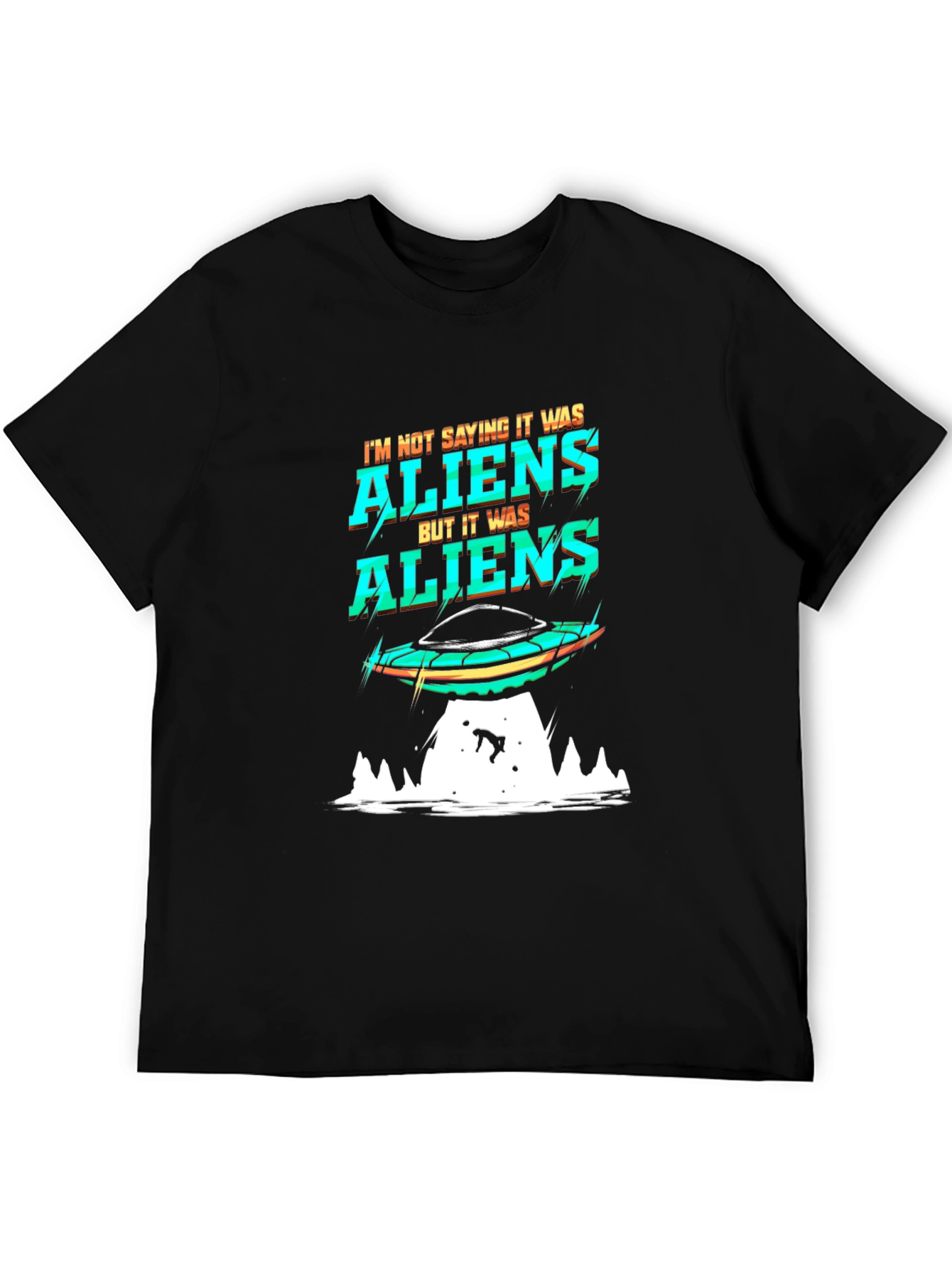 Aliens Graphic T-Shirt UFO Abduction Tee