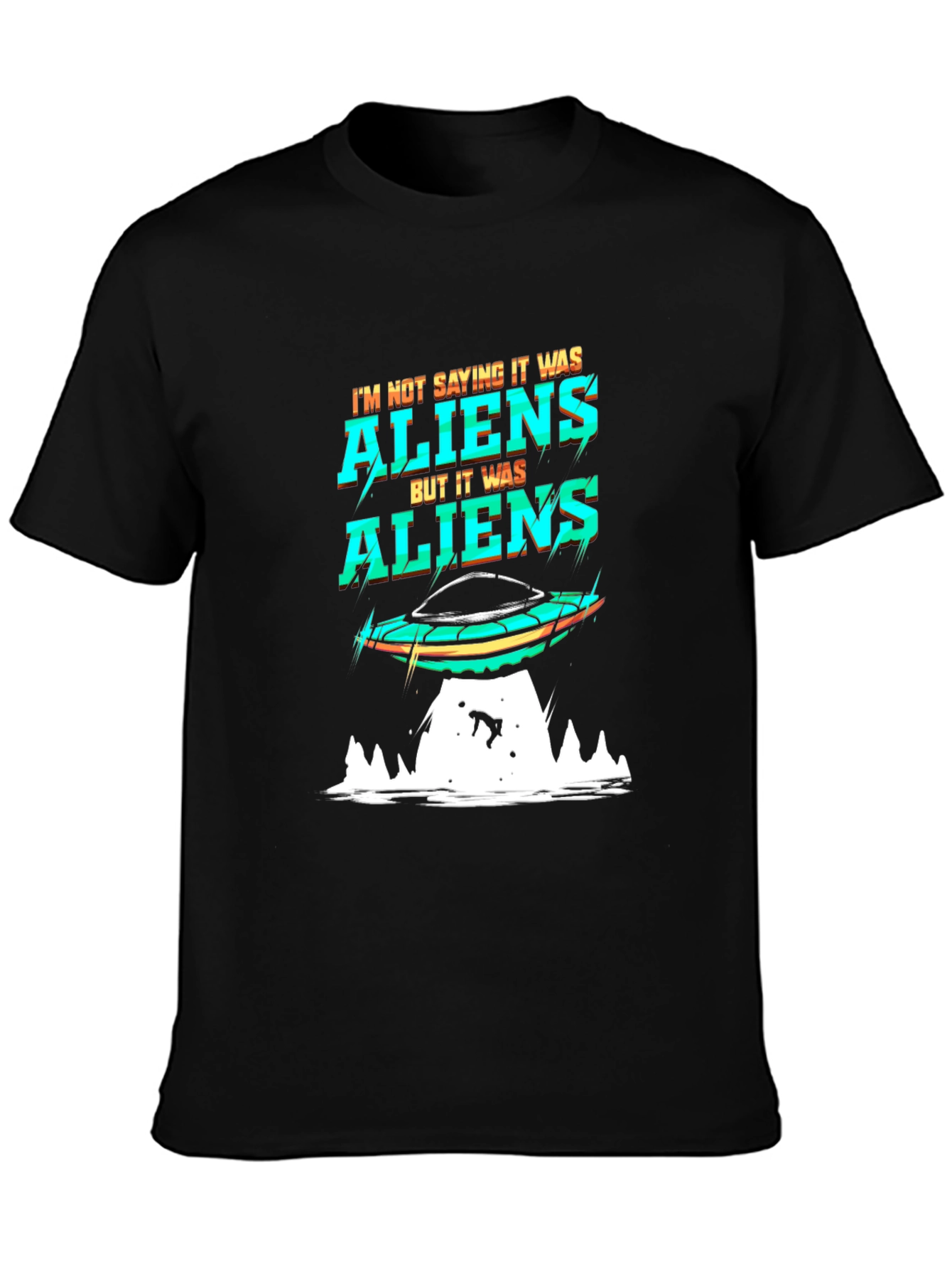 Aliens Graphic T-Shirt UFO Abduction Tee