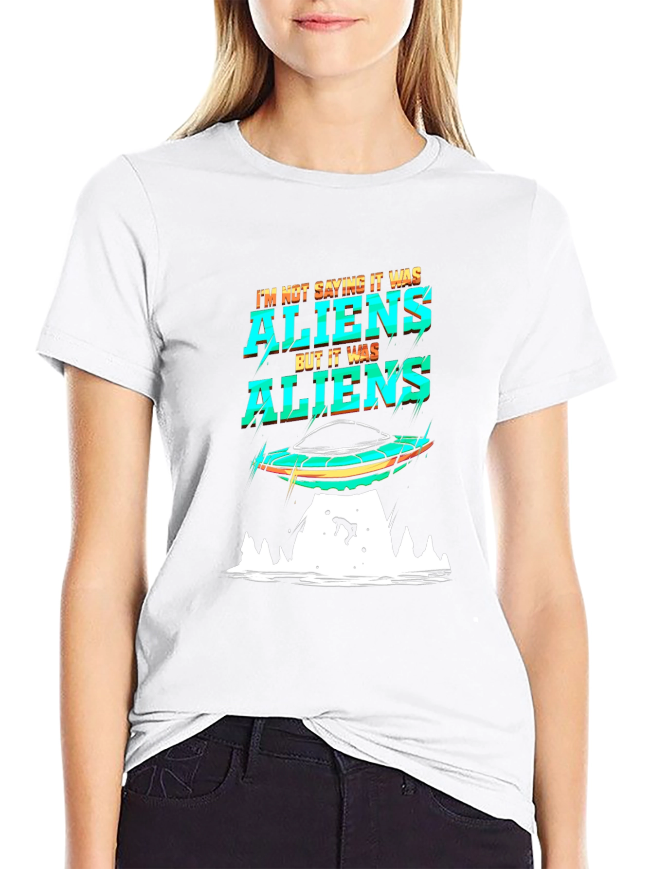 Aliens Graphic T-Shirt UFO Abduction Tee