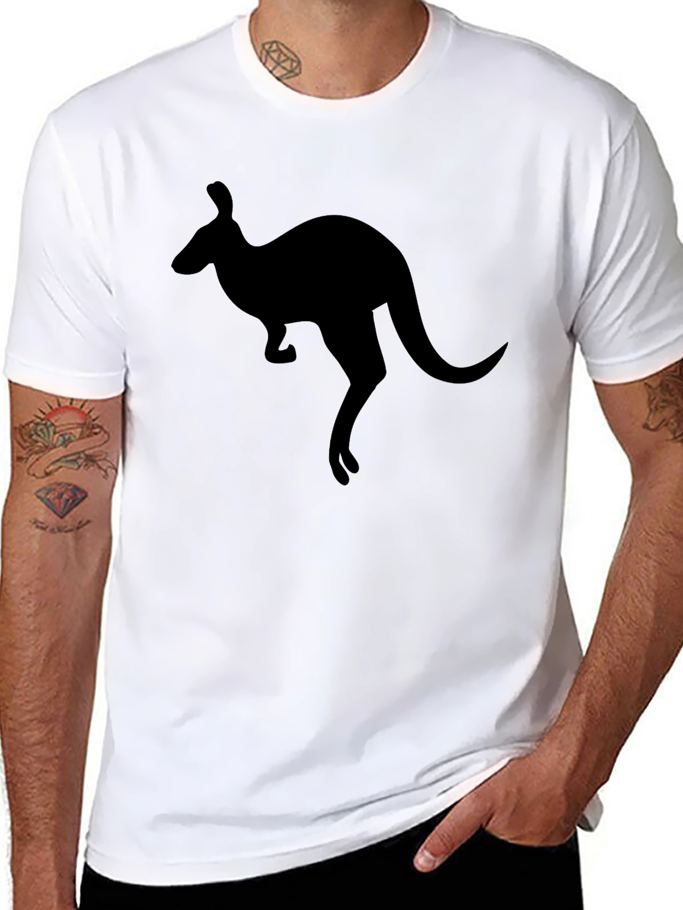 Kangaroo Silhouette T-Shirt - Black