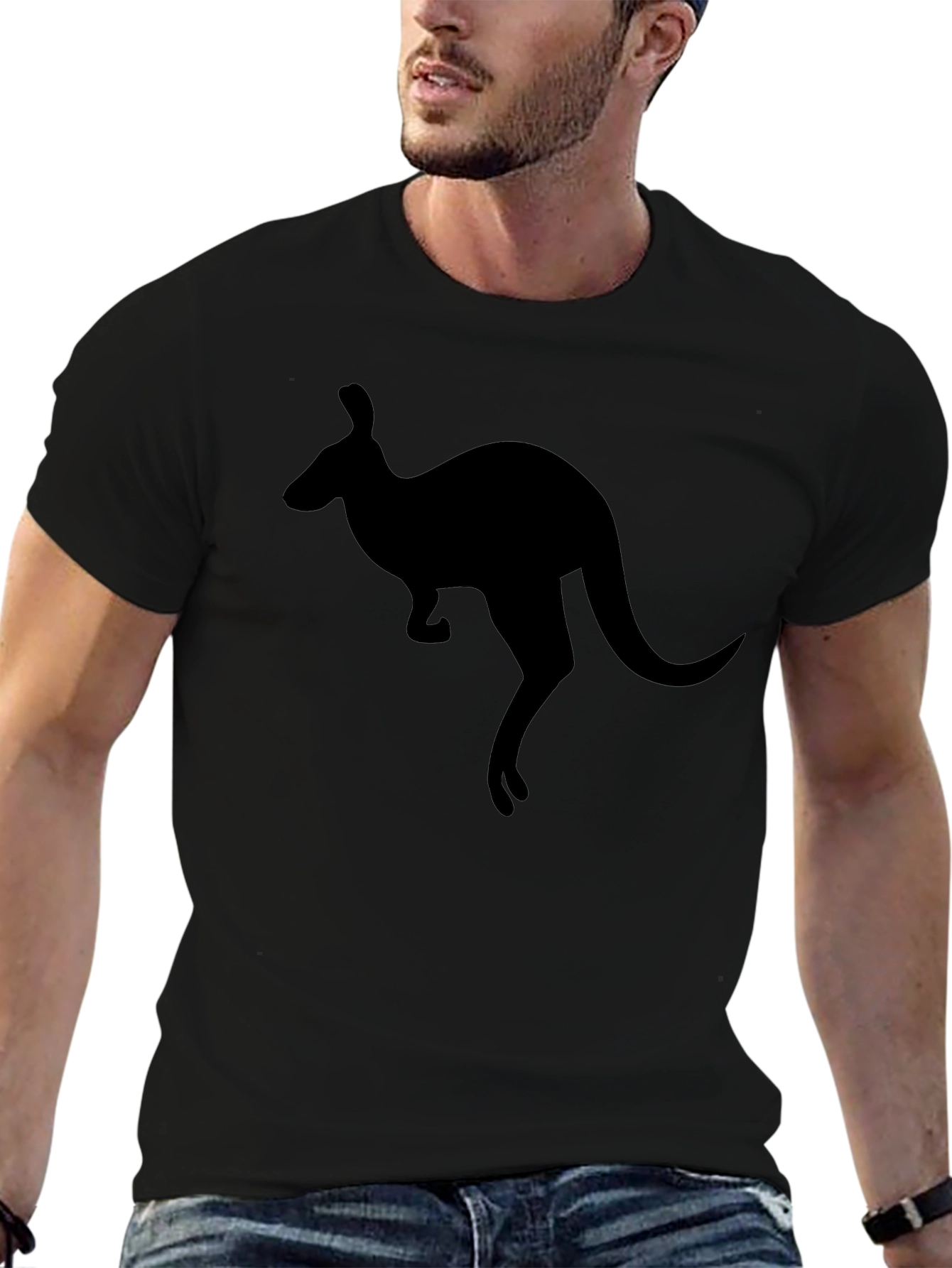 Kangaroo Silhouette T-Shirt - Black