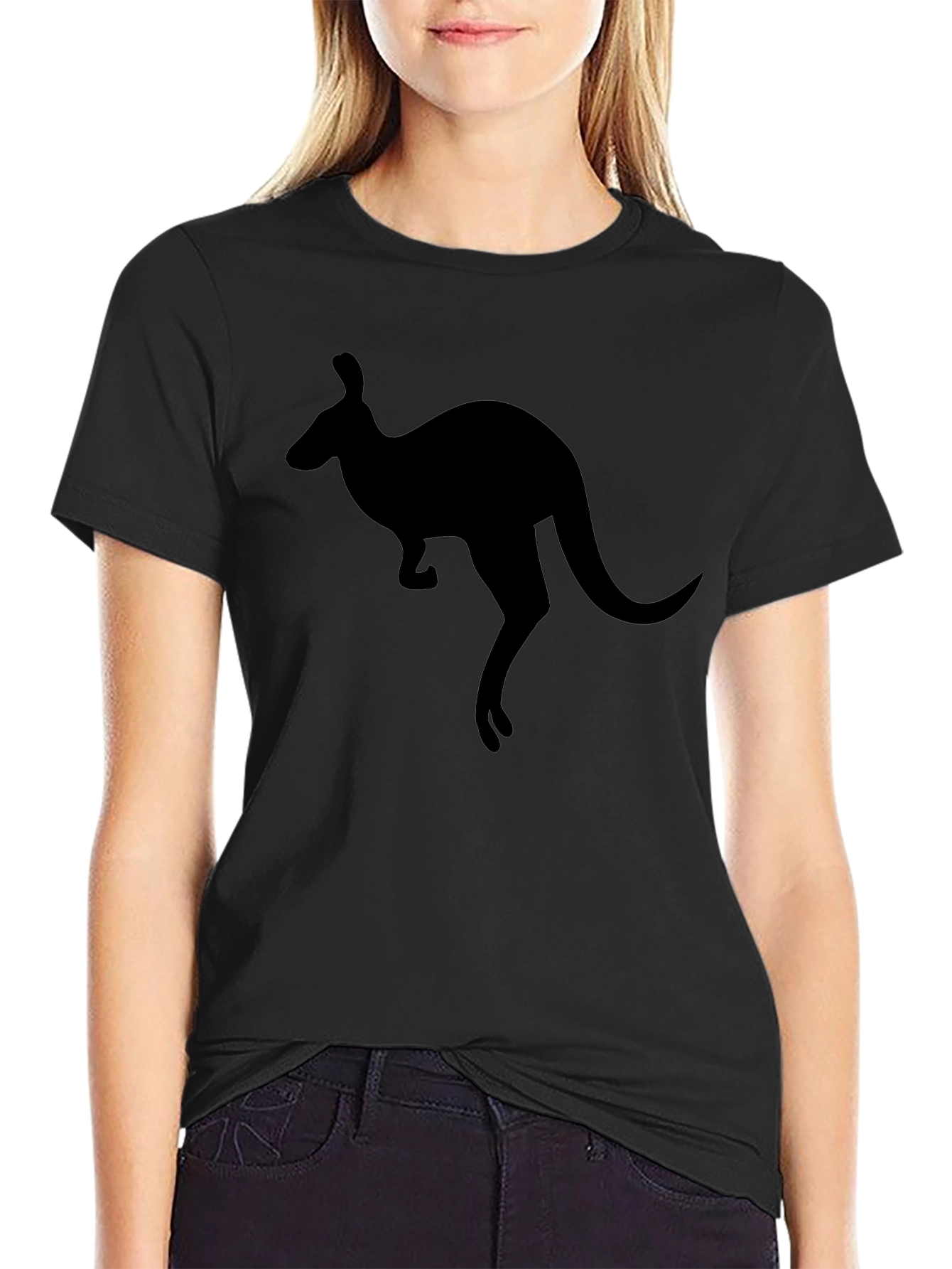 Kangaroo Silhouette T-Shirt - Black