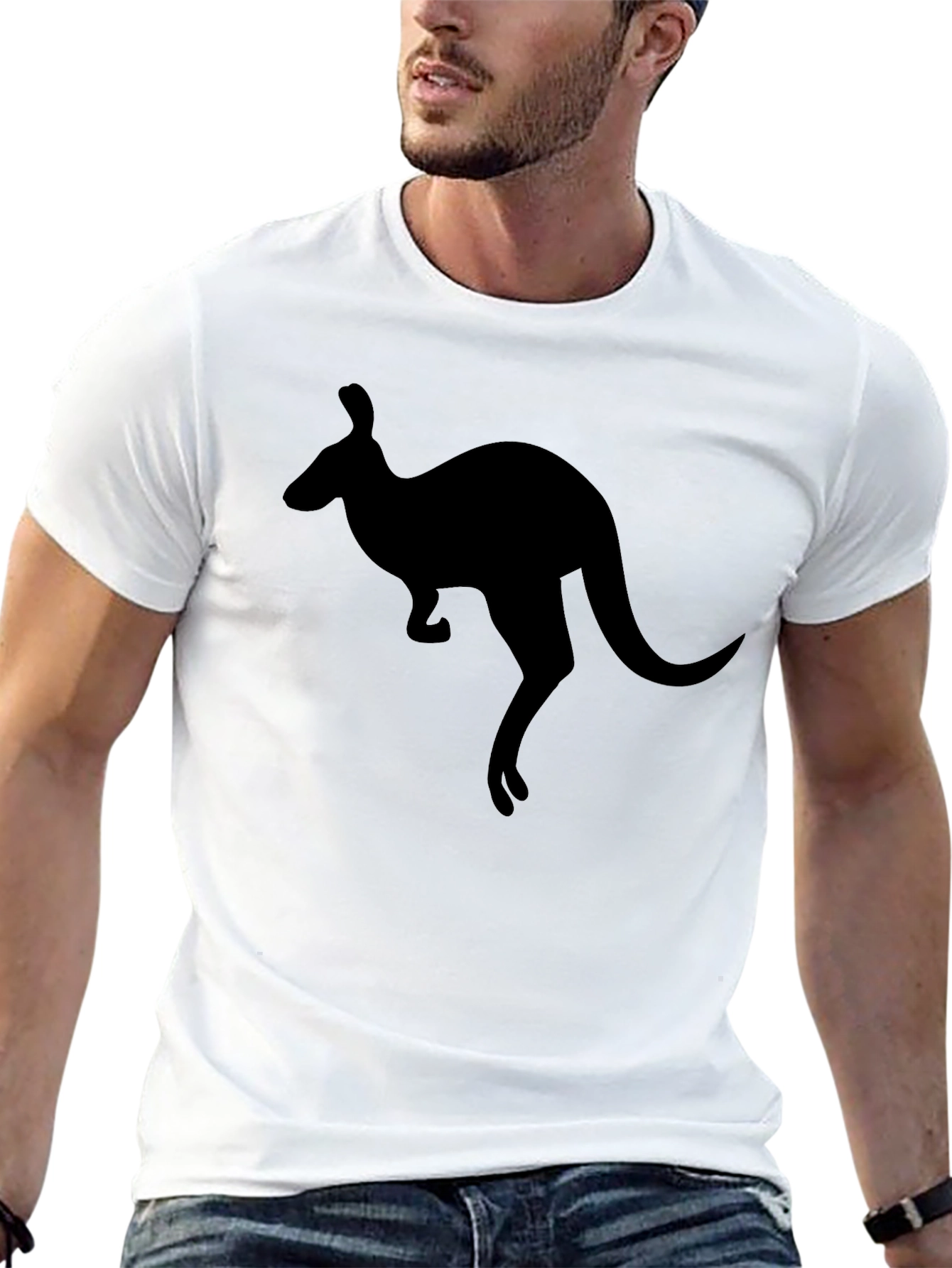 Kangaroo Silhouette T-Shirt - Black