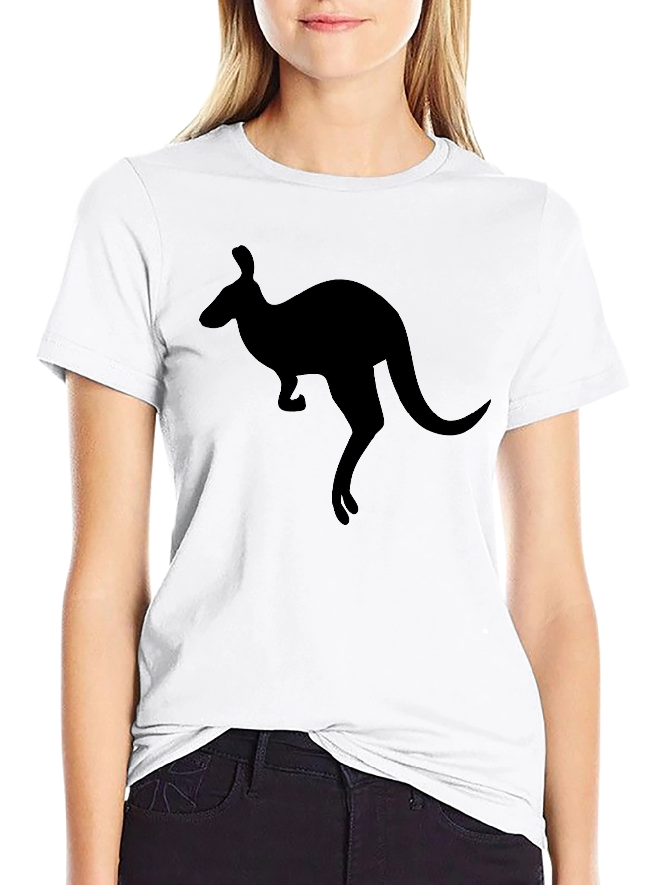 Kangaroo Silhouette T-Shirt - Black