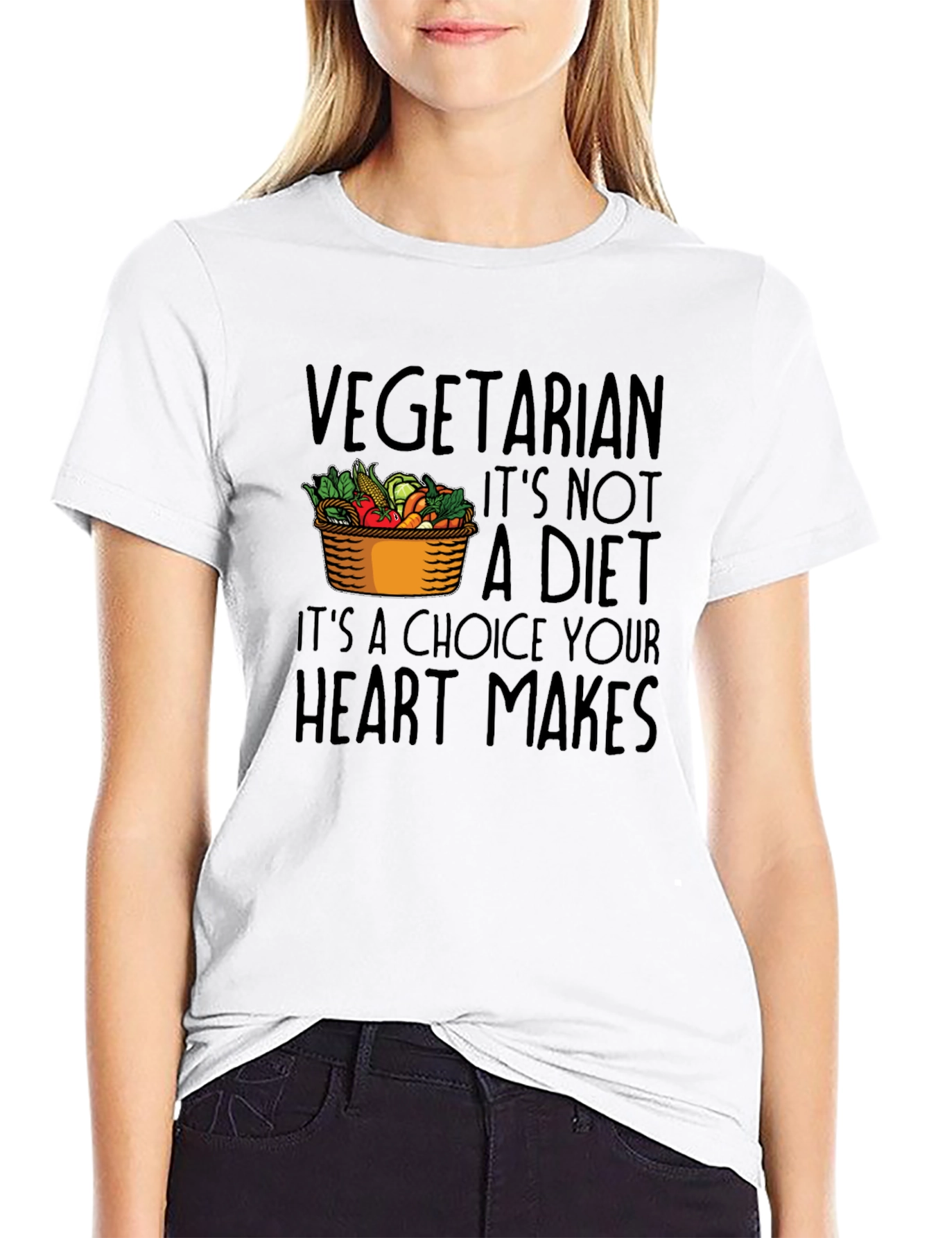 Vegetarian Choice T-Shirt - Heart Makes Choice Tee