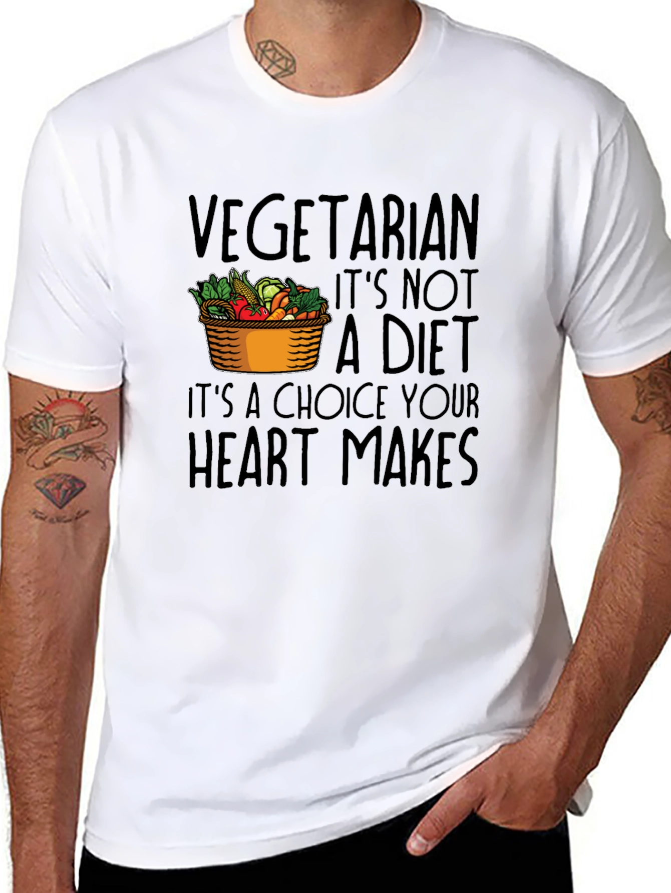 Vegetarian Choice T-Shirt - Heart Makes Choice Tee