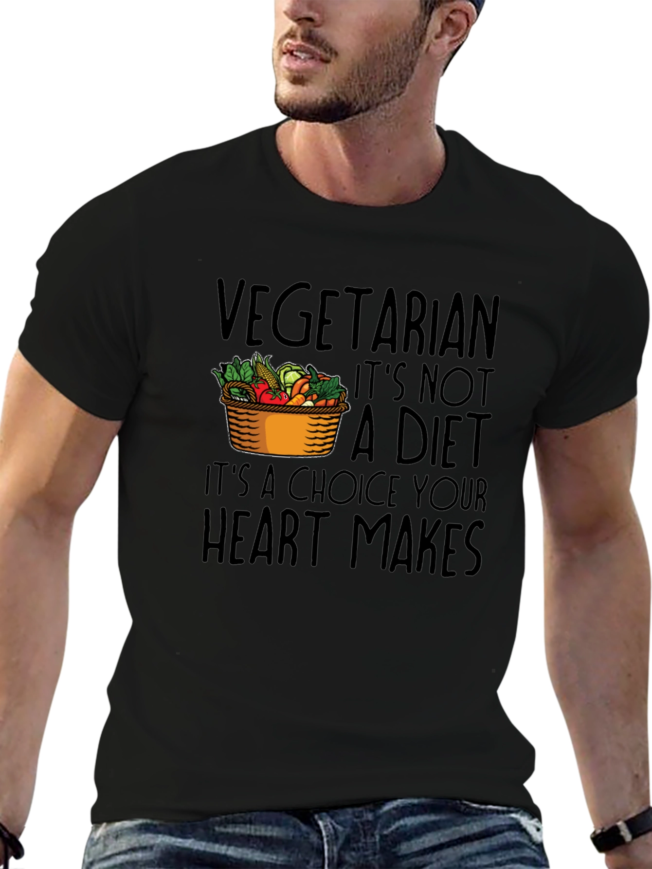 Vegetarian Choice T-Shirt - Heart Makes Choice Tee
