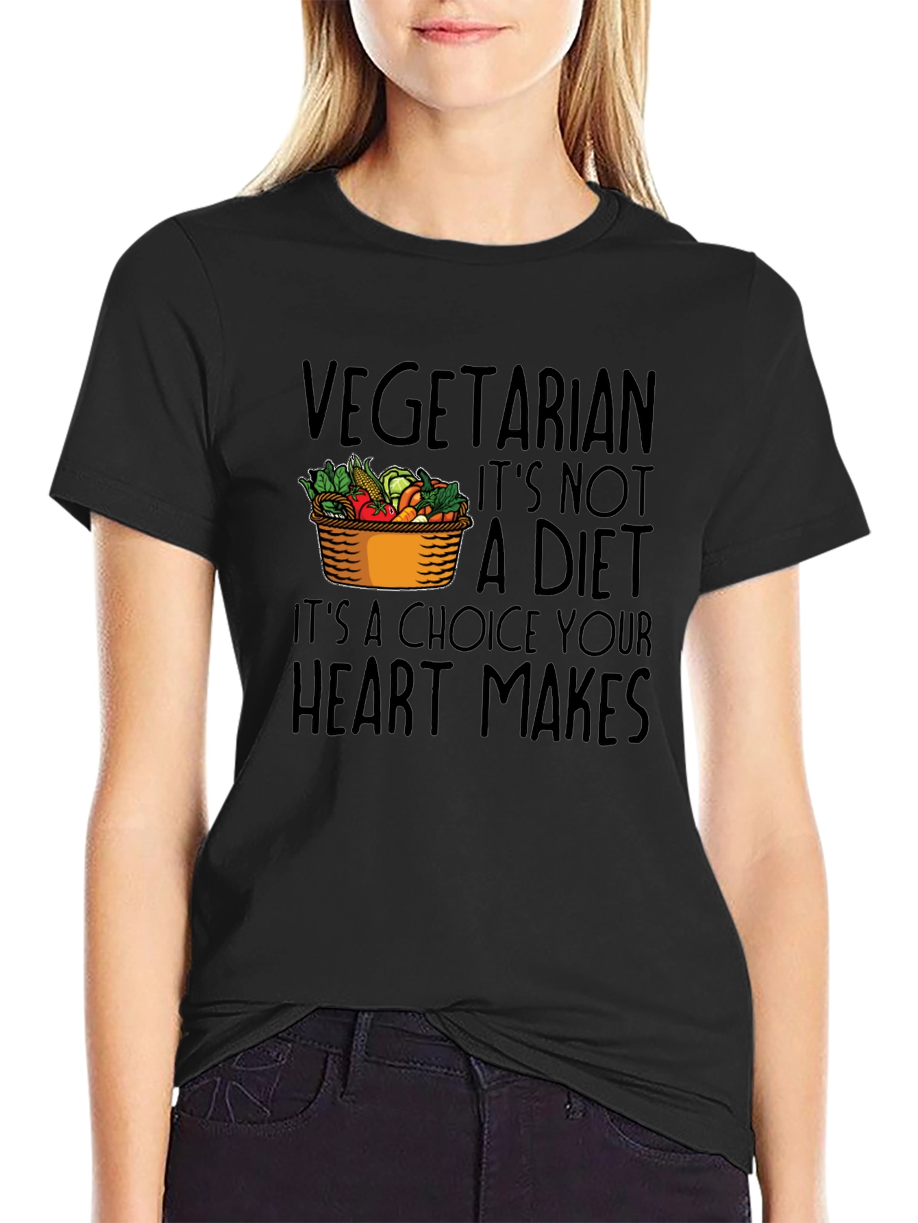 Vegetarian Choice T-Shirt - Heart Makes Choice Tee