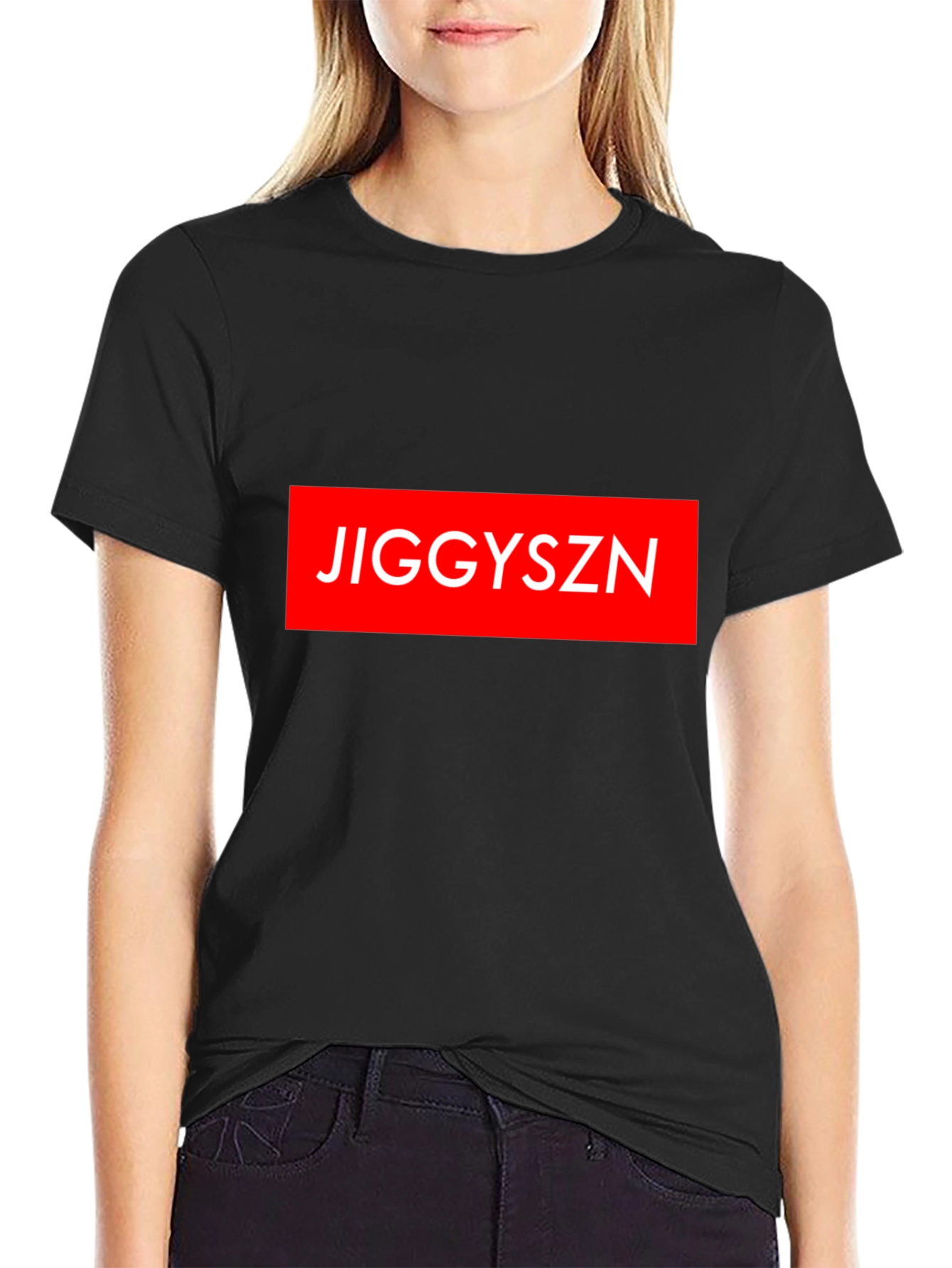 Jiggyszn Red Box Logo Black T-Shirt